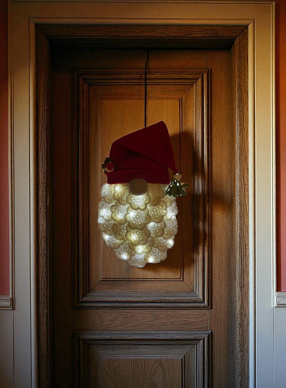 π Festive Gonk Wreath with Light-Up Beard Crochet Pattern