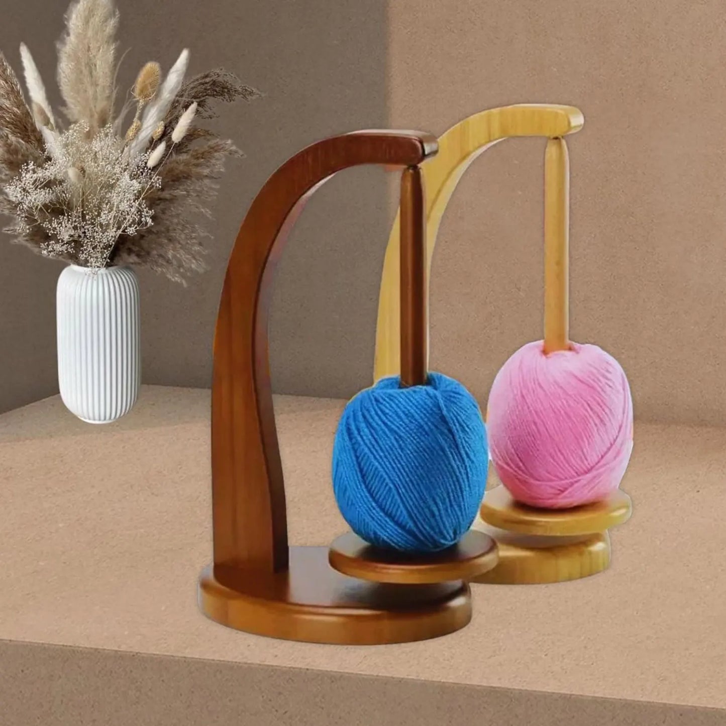 Magnetic Wooden Yarn Holder β Smooth, Tangle-Free Knitting &Crochet