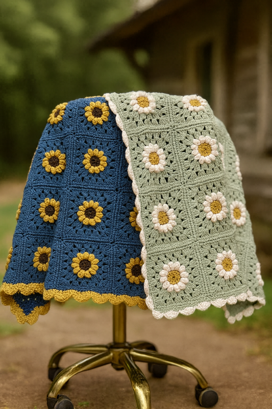 Daisy Granny Square Blanket - Crochet Pattern