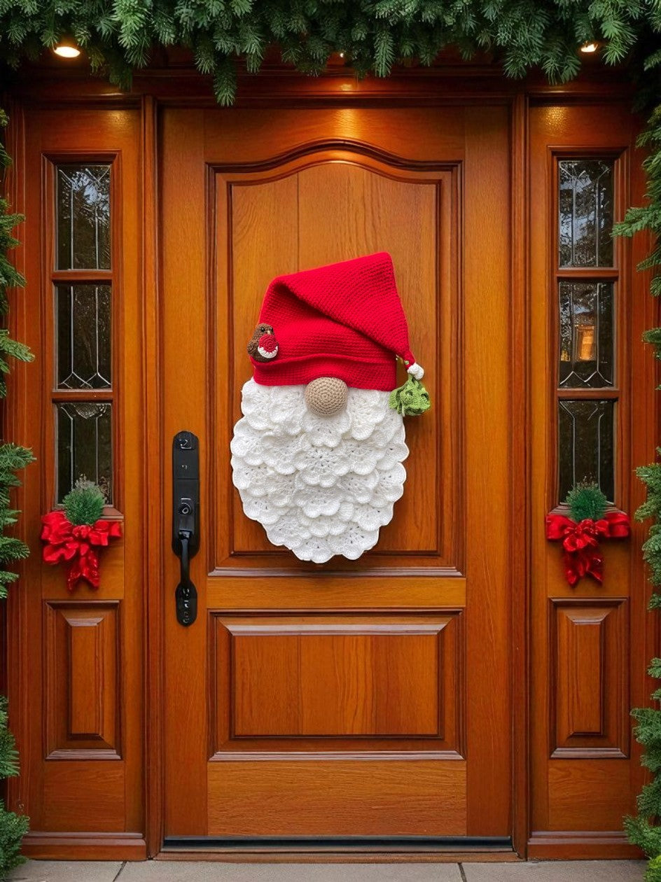π Festive Gonk Wreath with Light-Up Beard Crochet Pattern