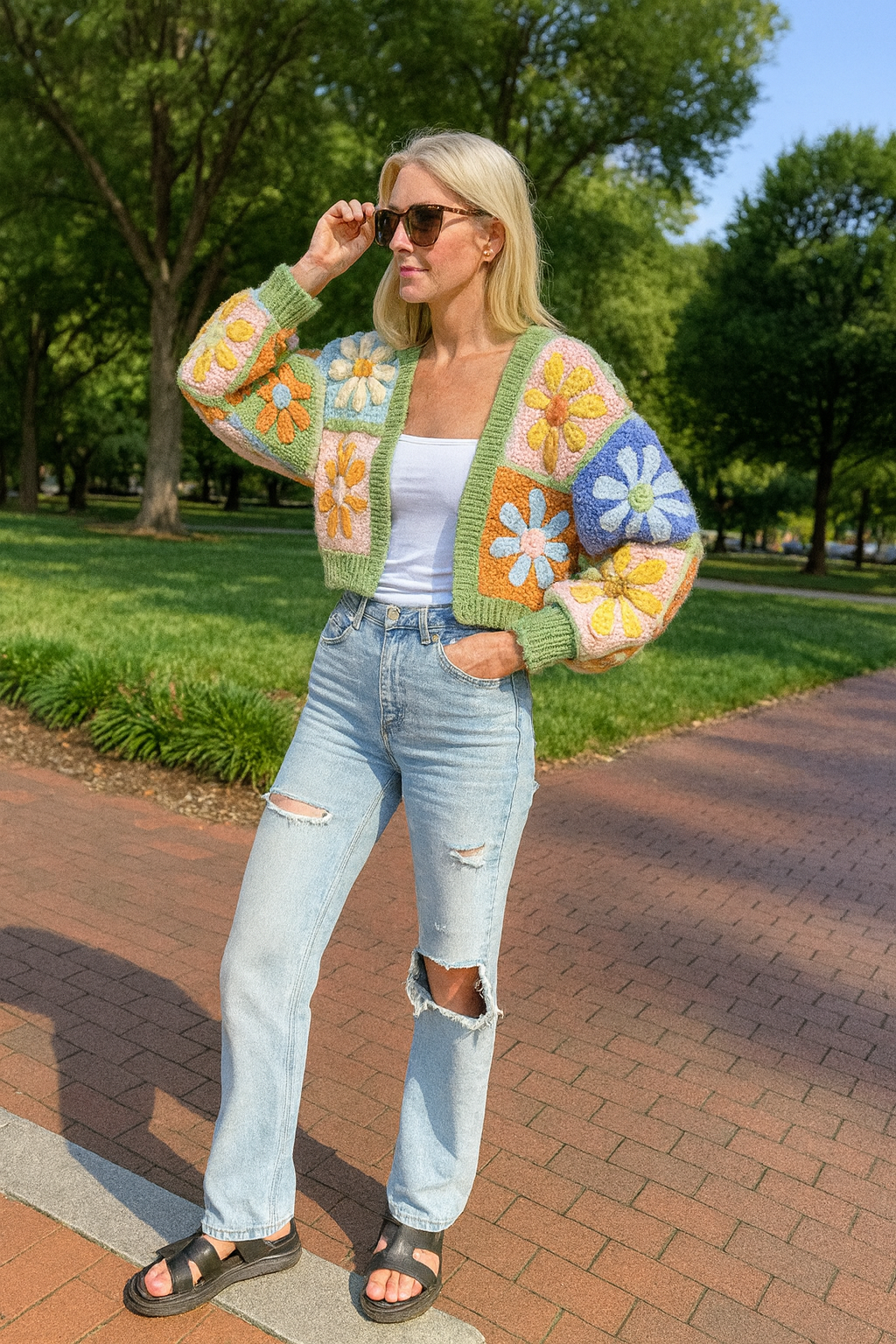 Mystery Retro Daisy Cardigan Crochet Pattern