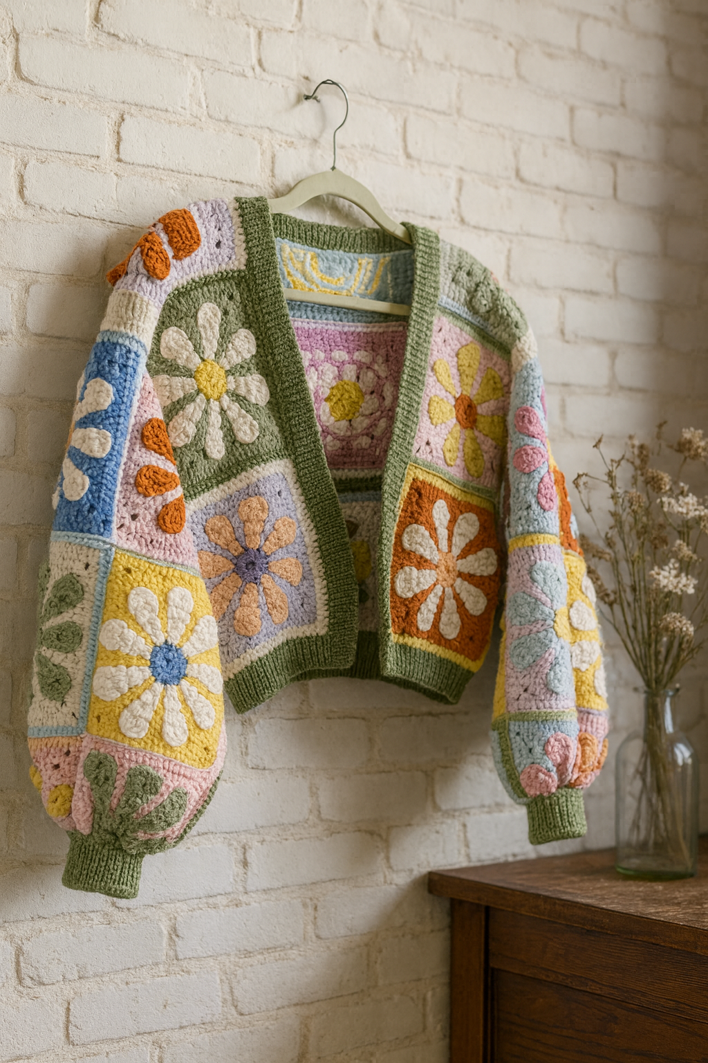 Mystery Retro Daisy Cardigan Crochet Pattern