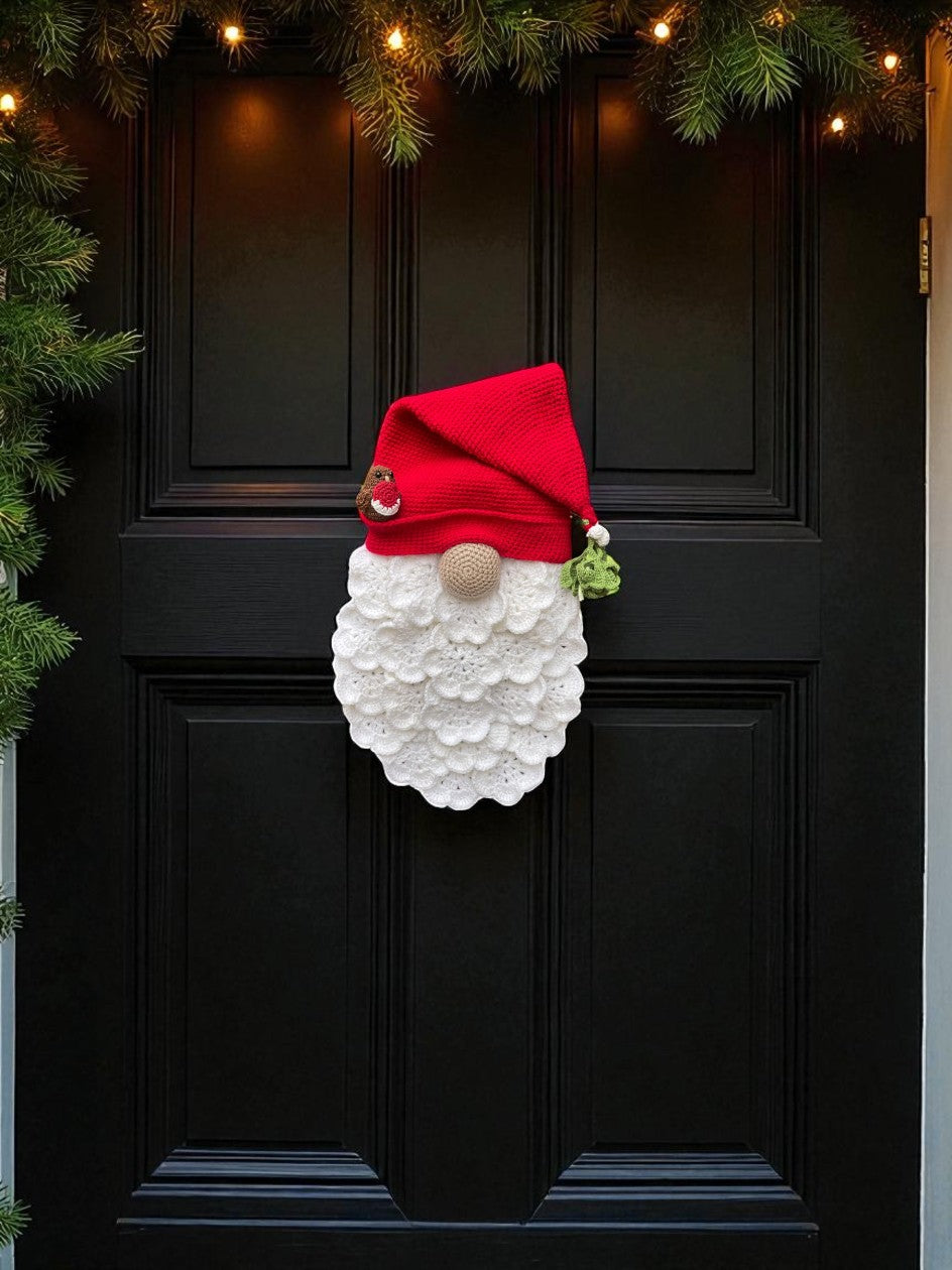 π Festive Gonk Wreath with Light-Up Beard Crochet Pattern