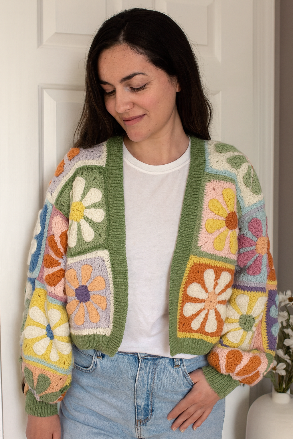 Mystery Retro Daisy Cardigan Crochet Pattern