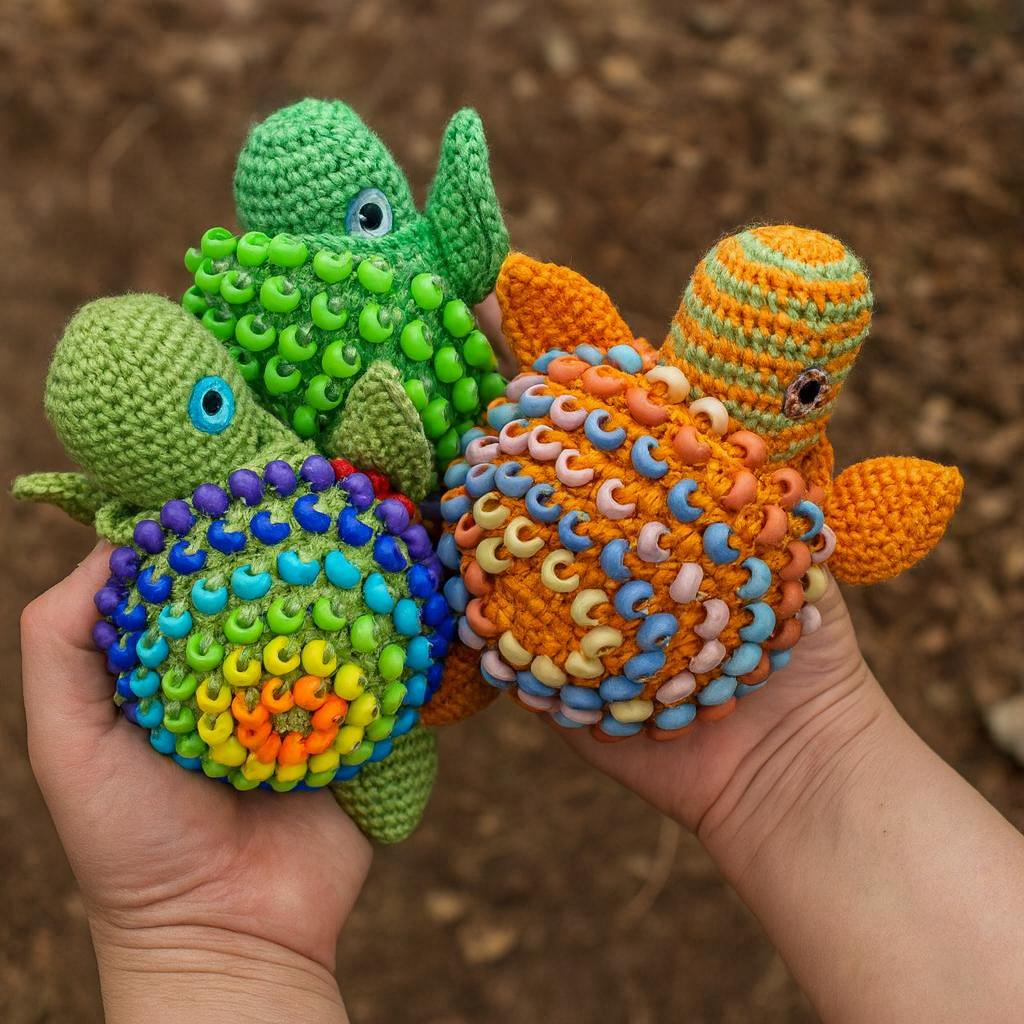 Interactive Crochet Turtle Sensory Toy Pattern
