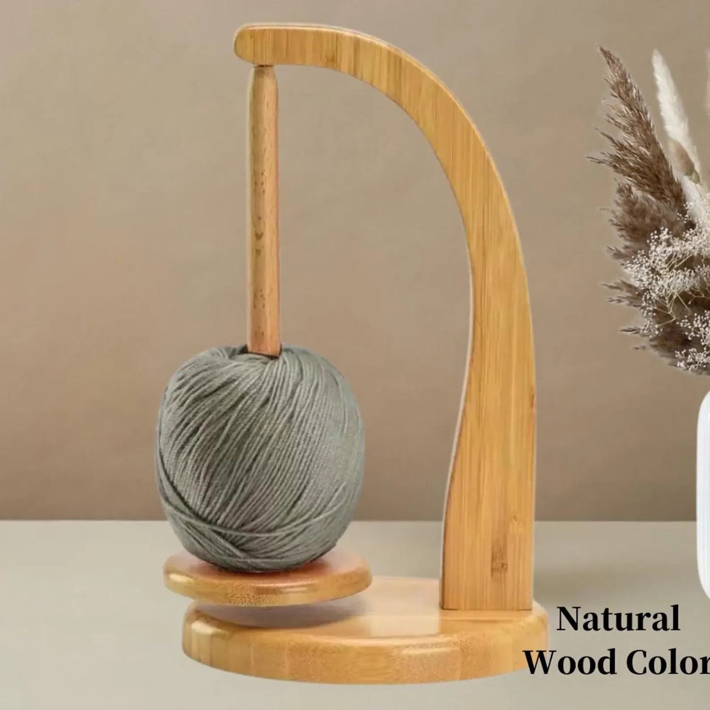 Magnetic Wooden Yarn Holder β Smooth, Tangle-Free Knitting &Crochet