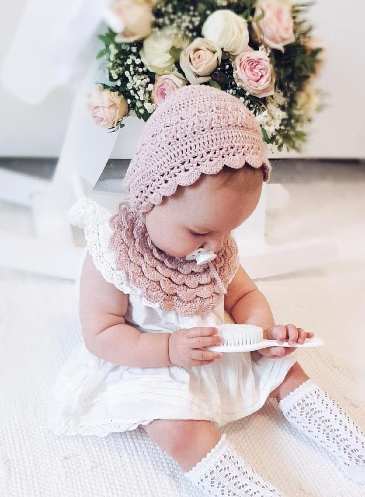 Lovely Baby Bonnet Crochet Pattern | Romantic Heirloom Style