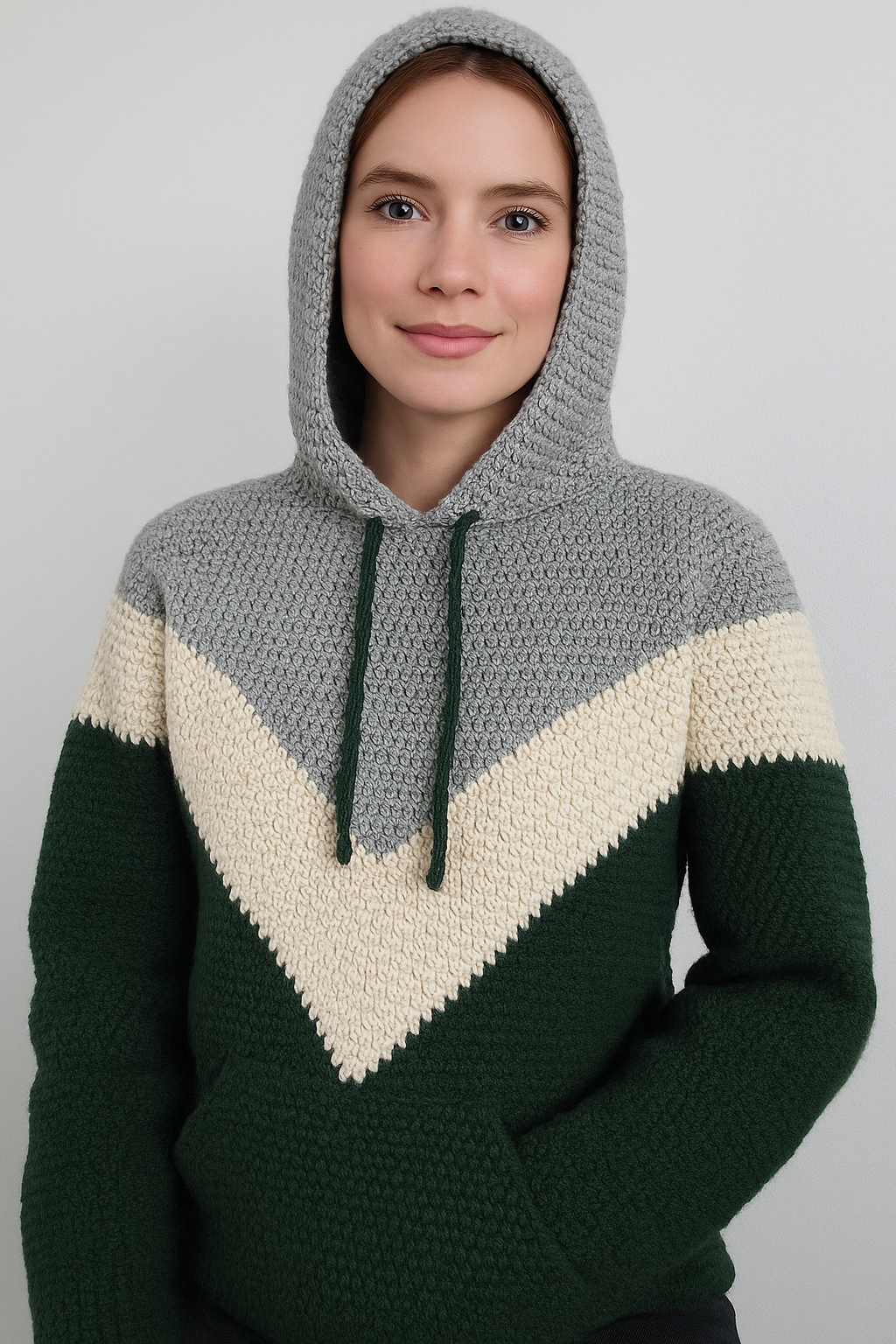 Crochet Hoodie Pattern | Optional Hood & Pocket | Sizes XS–3X