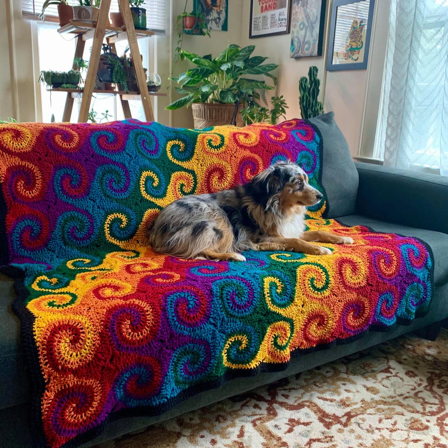 Rainbow Galaxy Blanket Crochet Pattern