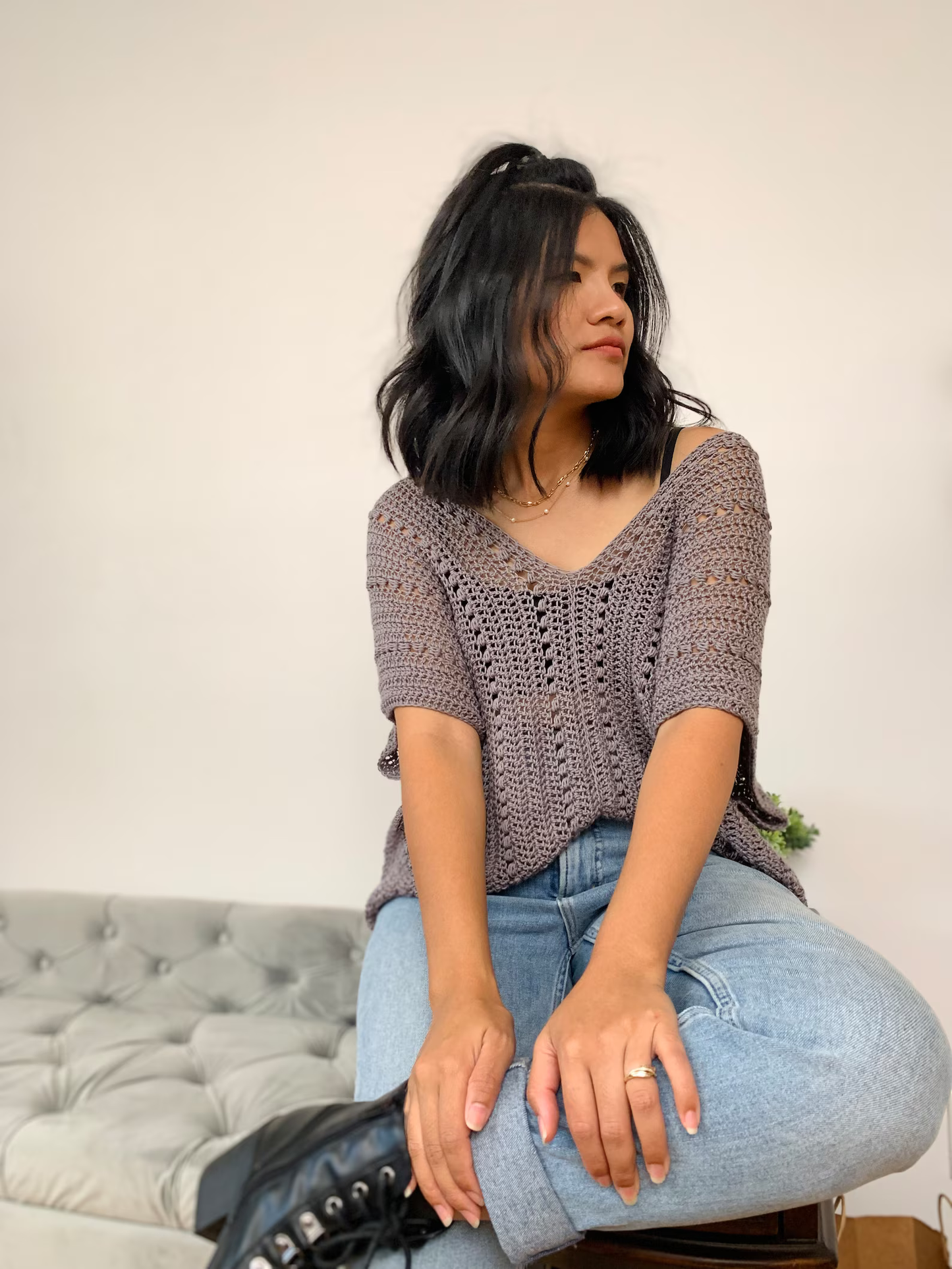 Summer Top Women's Blouse, Crochet Pattern