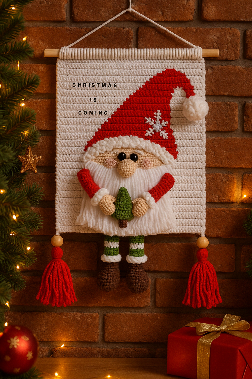 Santa Gnome Wall Hanging Crochet Pattern