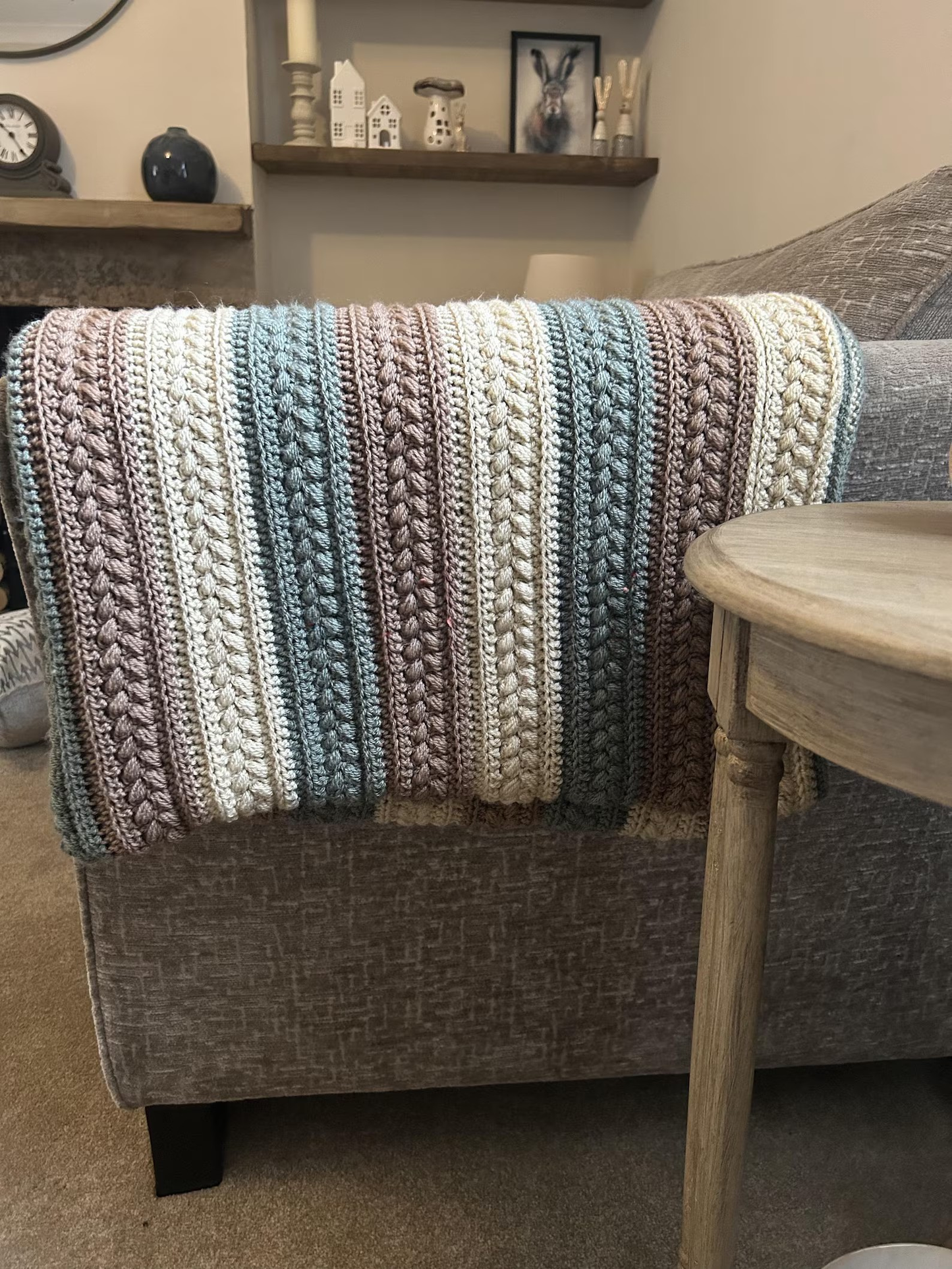 Rustic Farmhouse Throw Blanket Crochet Pattern