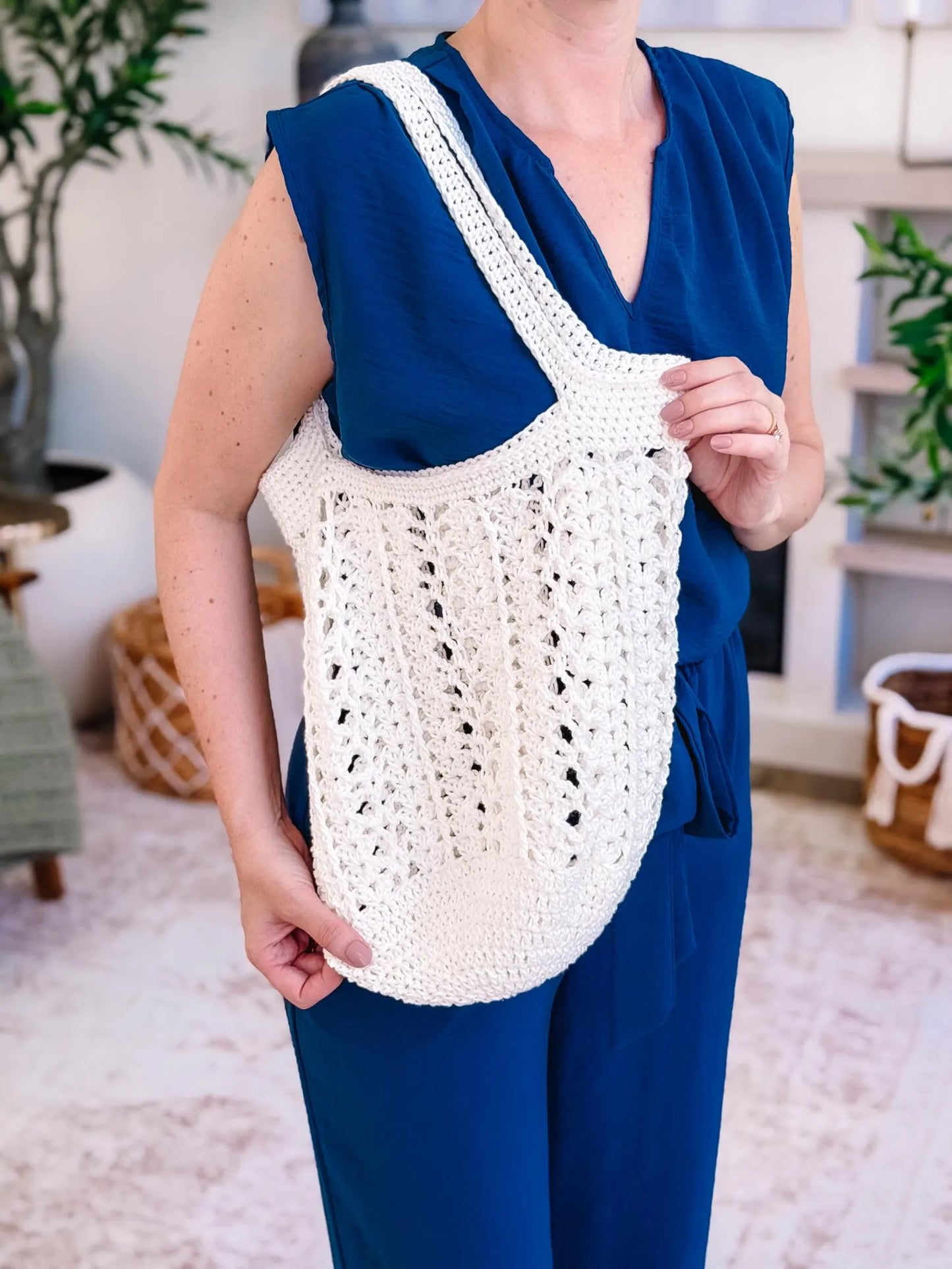 Willow Mesh Crochet Market Bag Pattern PDF + Video | Easy Reusable Tote | Beginner Friendly | 3 Sizes