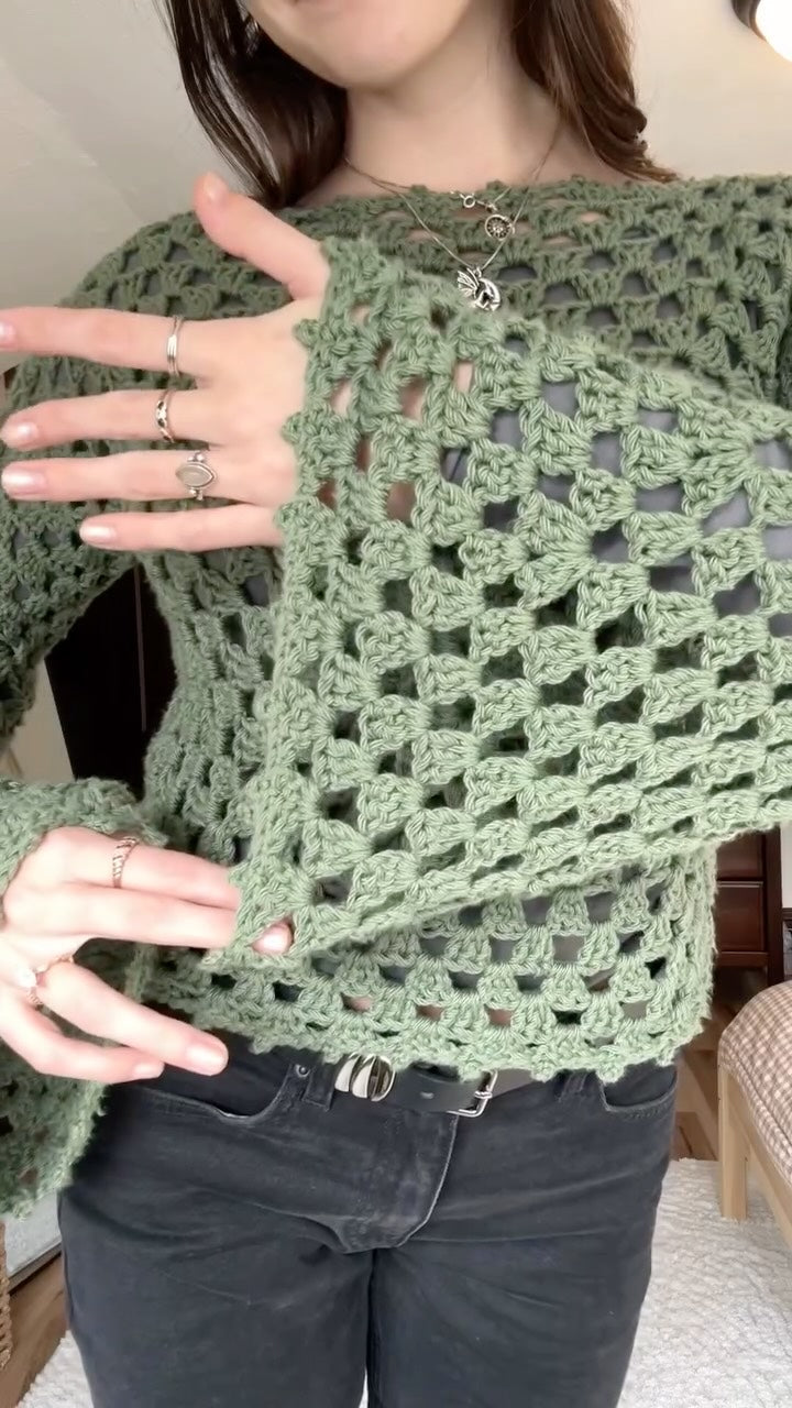 Vintage Granny Sweater Crochet Pattern