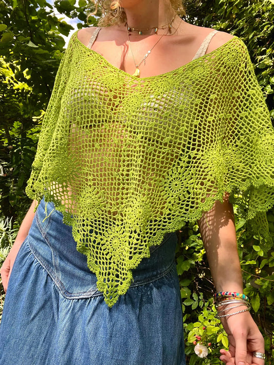 Clover poncho crochet pattern