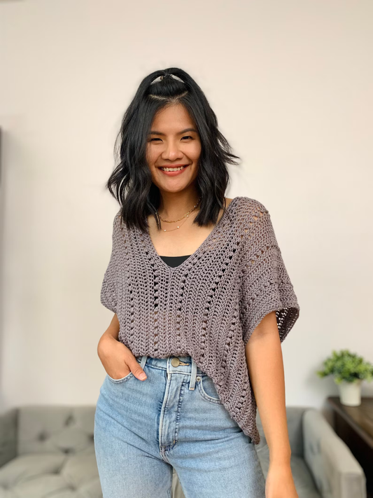 Summer Top Women's Blouse, Crochet Pattern