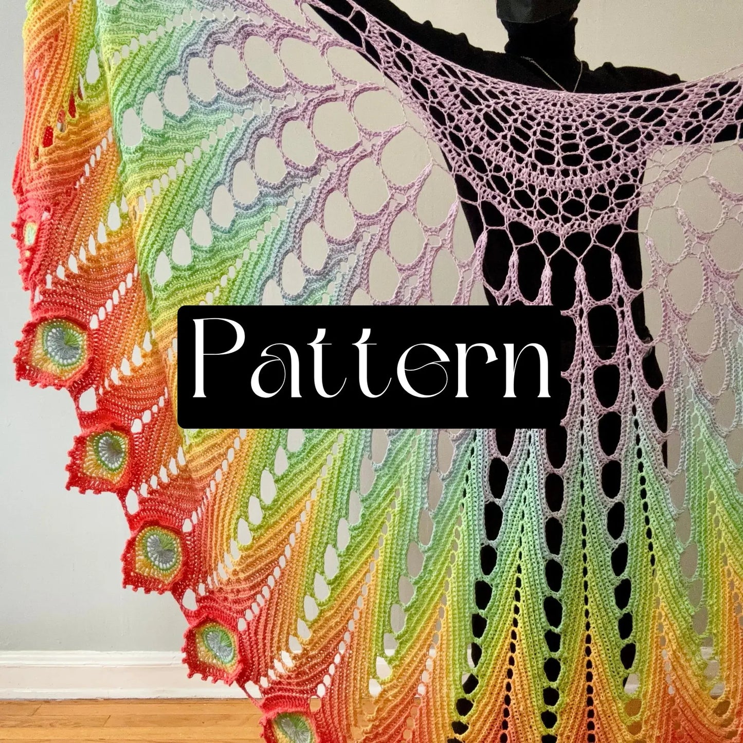 Peacocking Shawl Crochet Pattern  Peacock Feather Shawl