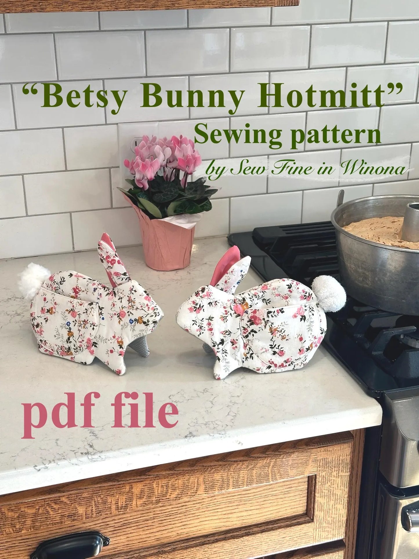 Bunny Oven Mitt Sewing Pattern 🐰