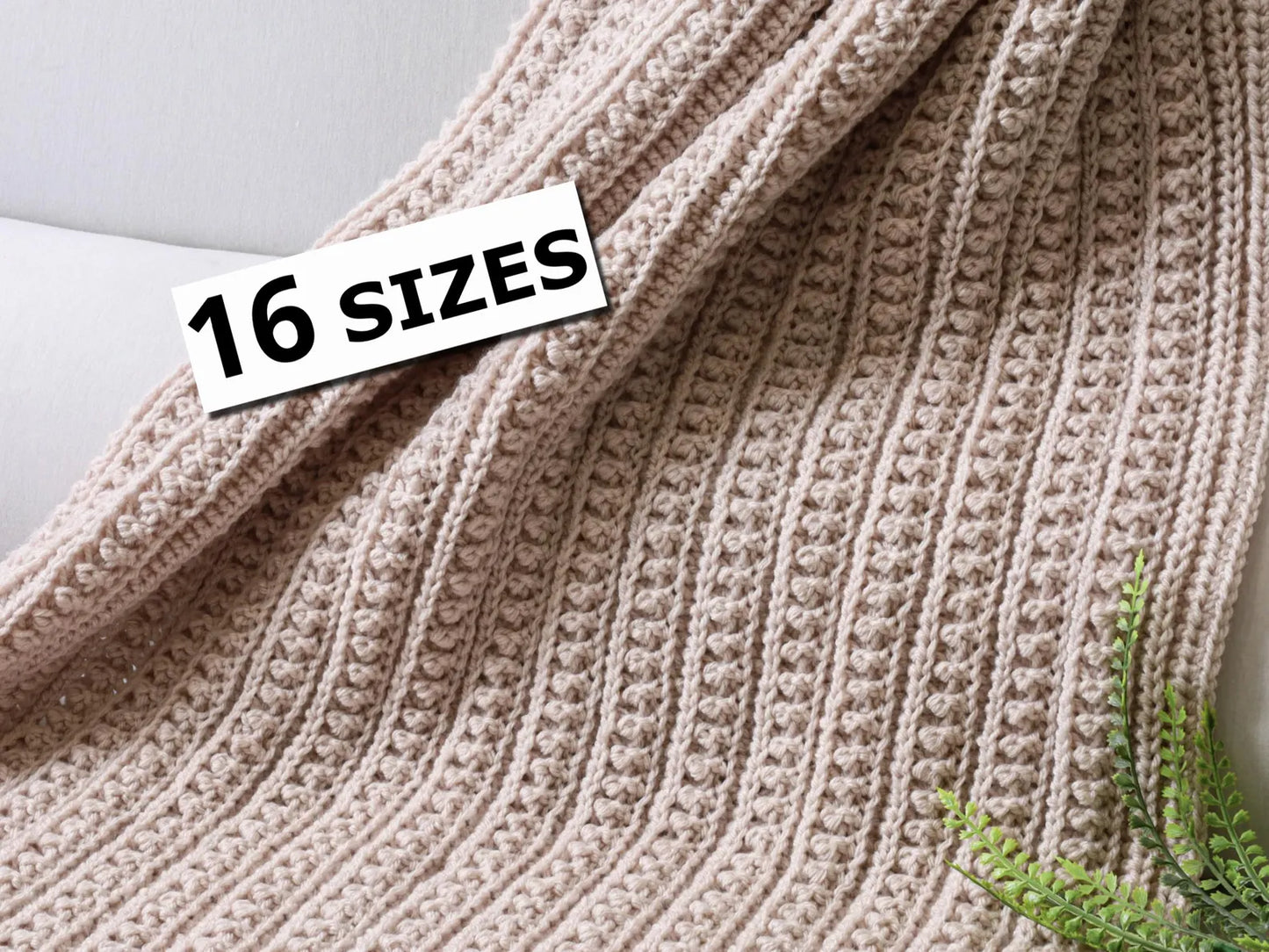 ATHENA Double Sides Blanket crochet pattern – 16 Sizes Lovey to King