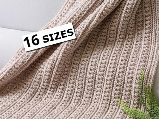 ATHENA Double Sides Blanket crochet pattern – 16 Sizes Lovey to King