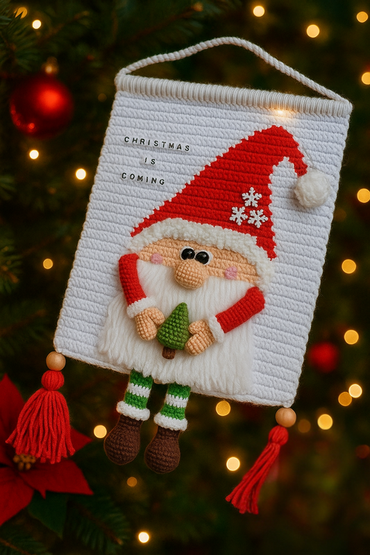Santa Gnome Wall Hanging Crochet Pattern