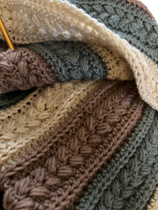 Rustic Farmhouse Throw Blanket Crochet Pattern