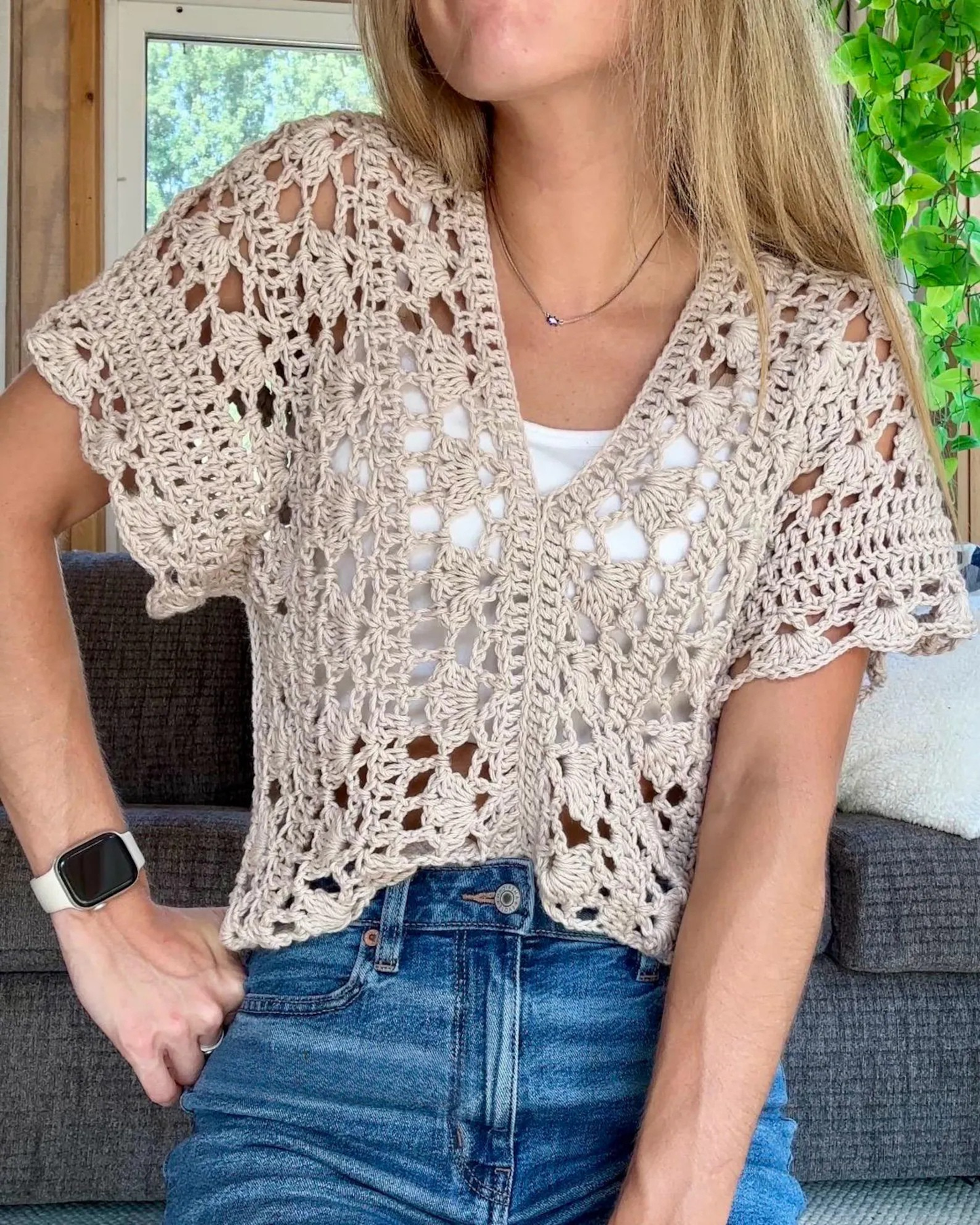 🌊 Coastal Lace Crochet Top – Beachy Summer Shirt (PDF Guide XS–XL)