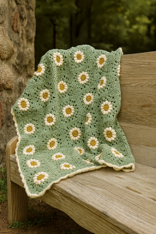 Daisy Granny Square Blanket - Crochet Pattern
