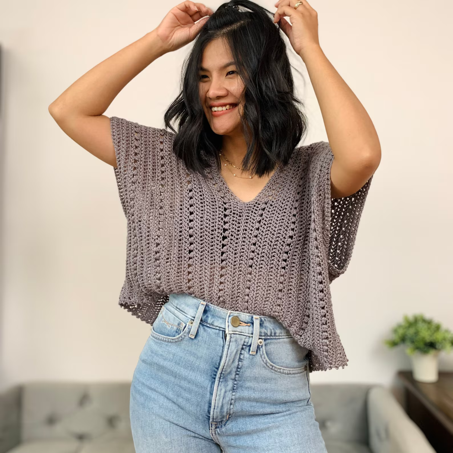 Summer Top Women's Blouse, Crochet Pattern