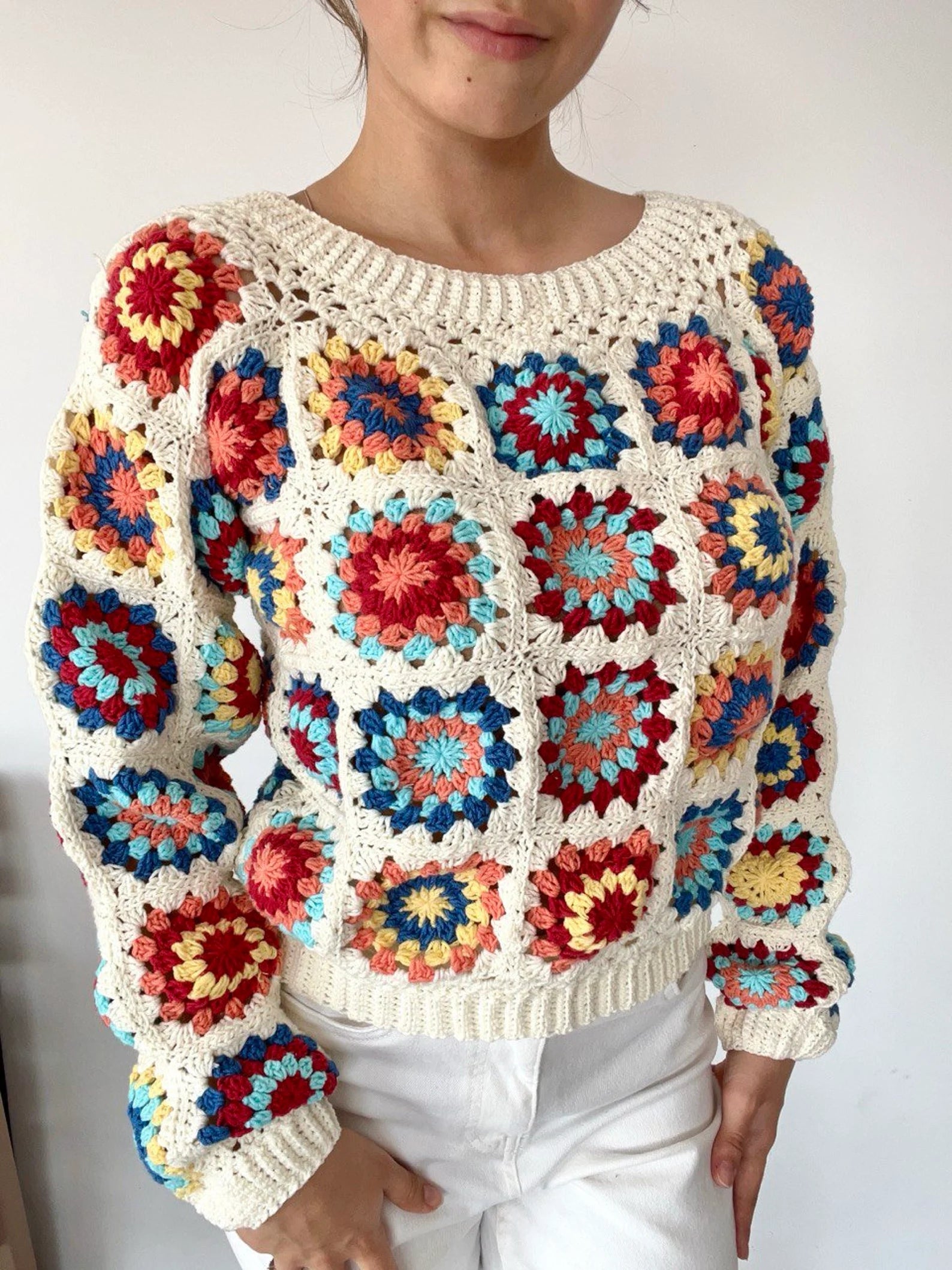 Sweater granny squares Crochet pattern