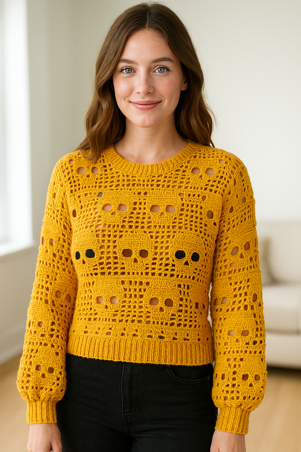 Skulls and Cones Halloween Sweater – Crochet Pattern