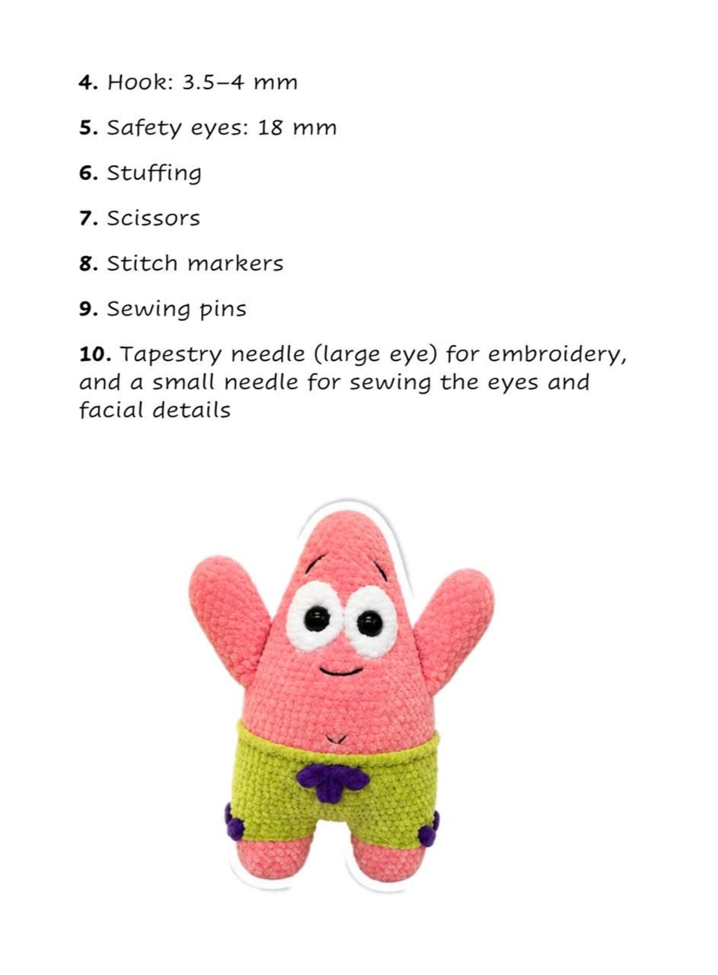 Pink Starfish Crochet Pattern Cute Ocean Amigurumi Toy