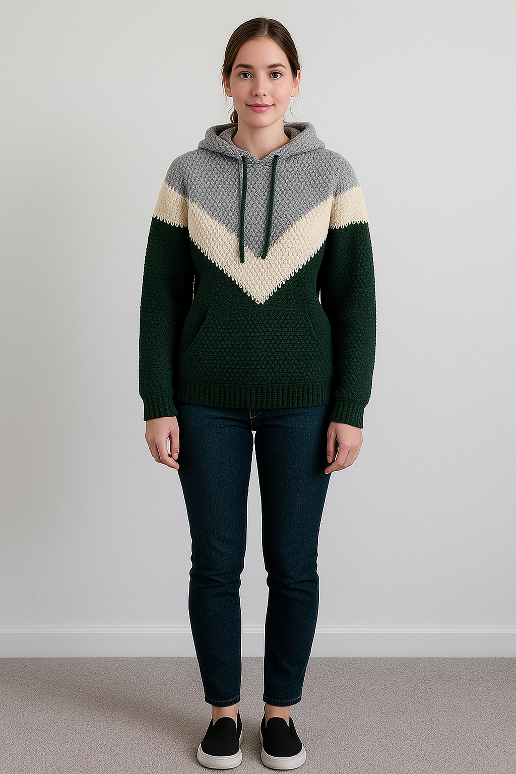 Crochet Hoodie Pattern | Optional Hood & Pocket | Sizes XS–3X