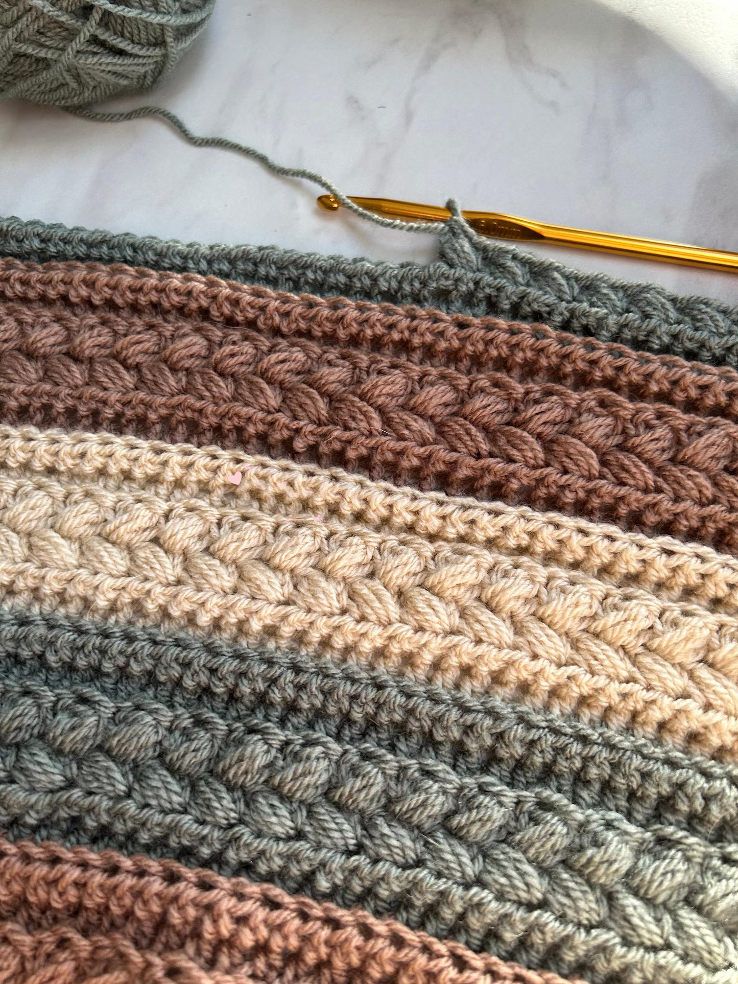 Rustic Farmhouse Throw Blanket Crochet Pattern