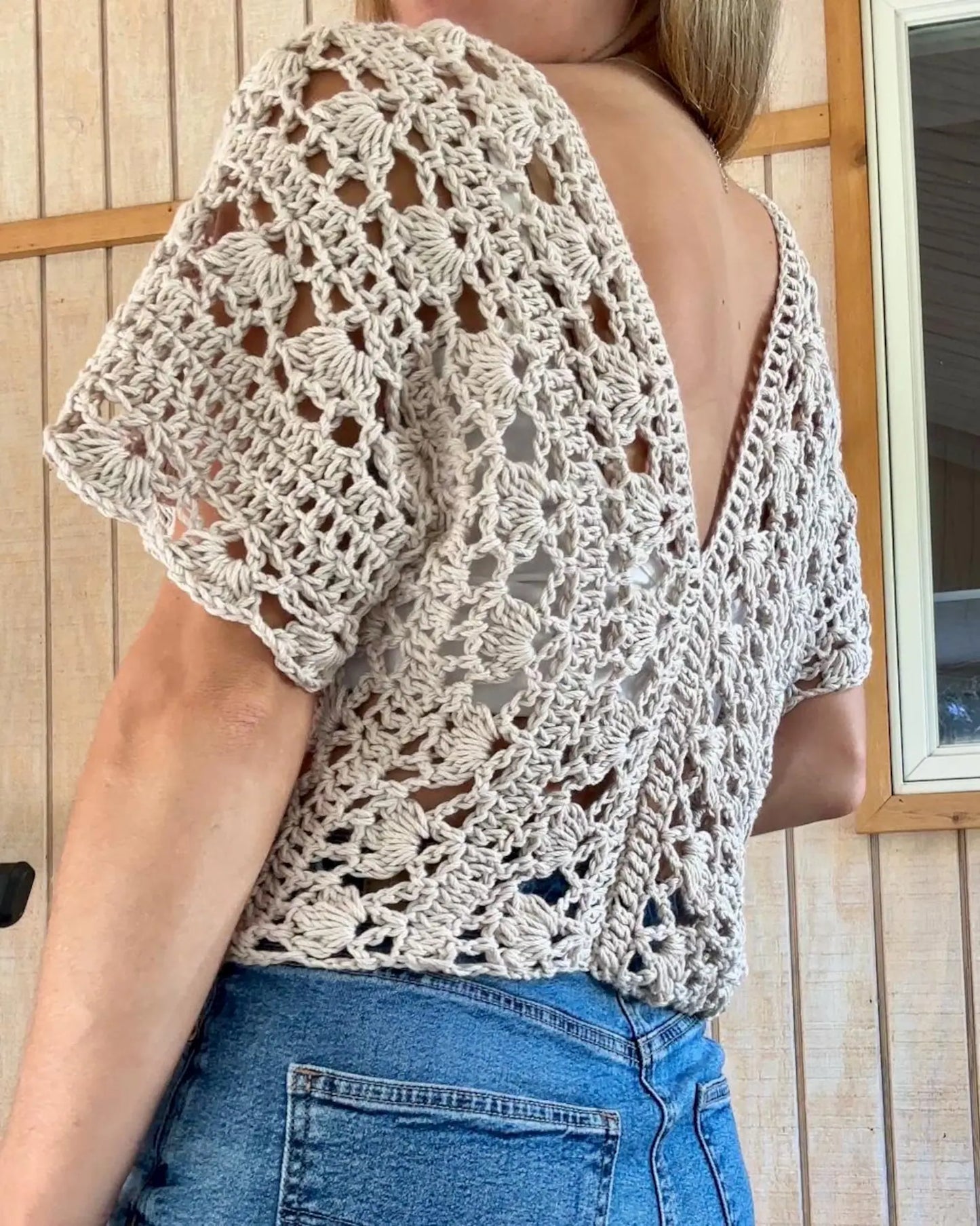 🌊 Coastal Lace Crochet Top – Beachy Summer Shirt (PDF Guide XS–XL)