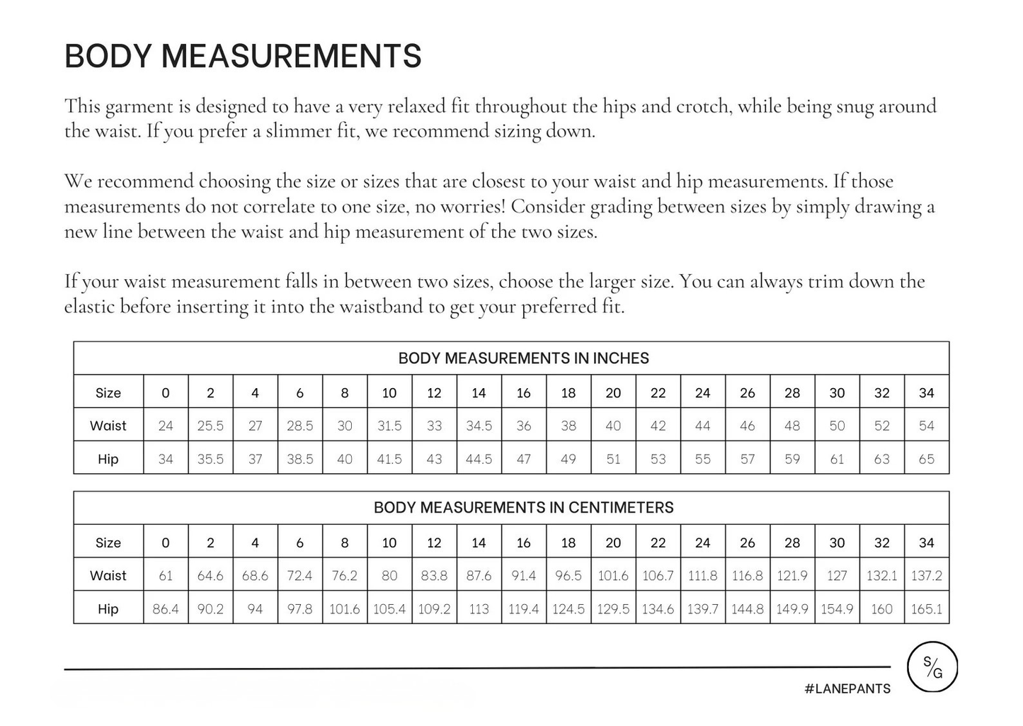 Lane Pants — PDF Sewing Pattern