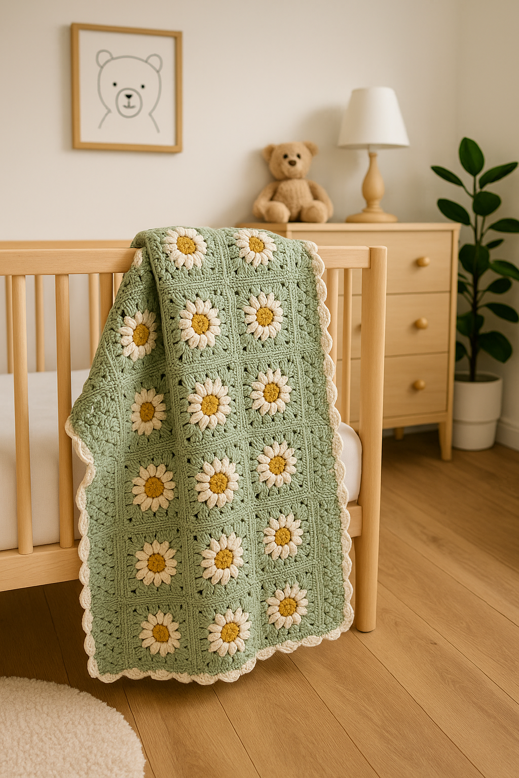 Daisy Granny Square Blanket - Crochet Pattern