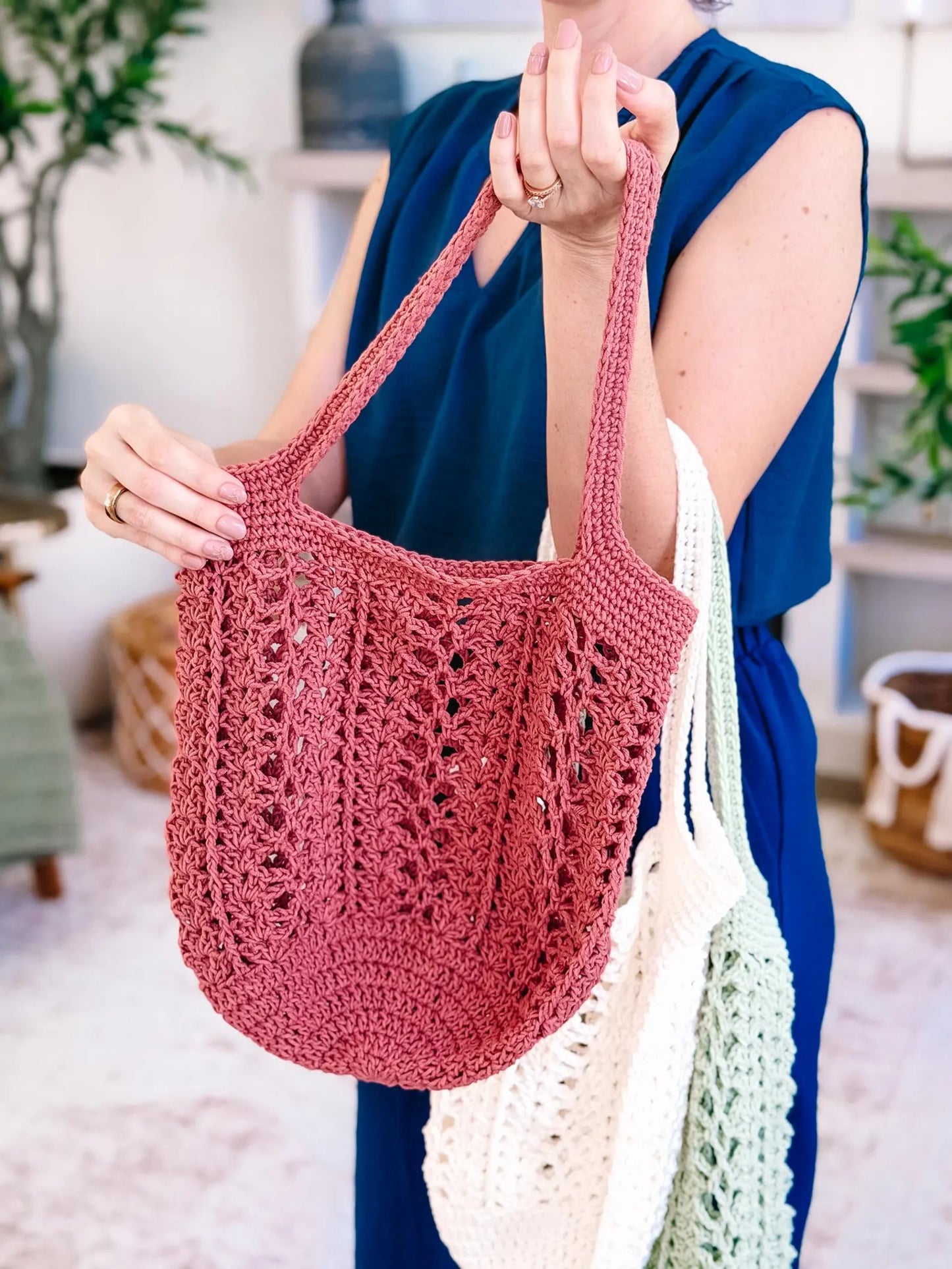 Willow Mesh Crochet Market Bag Pattern PDF + Video | Easy Reusable Tote | Beginner Friendly | 3 Sizes