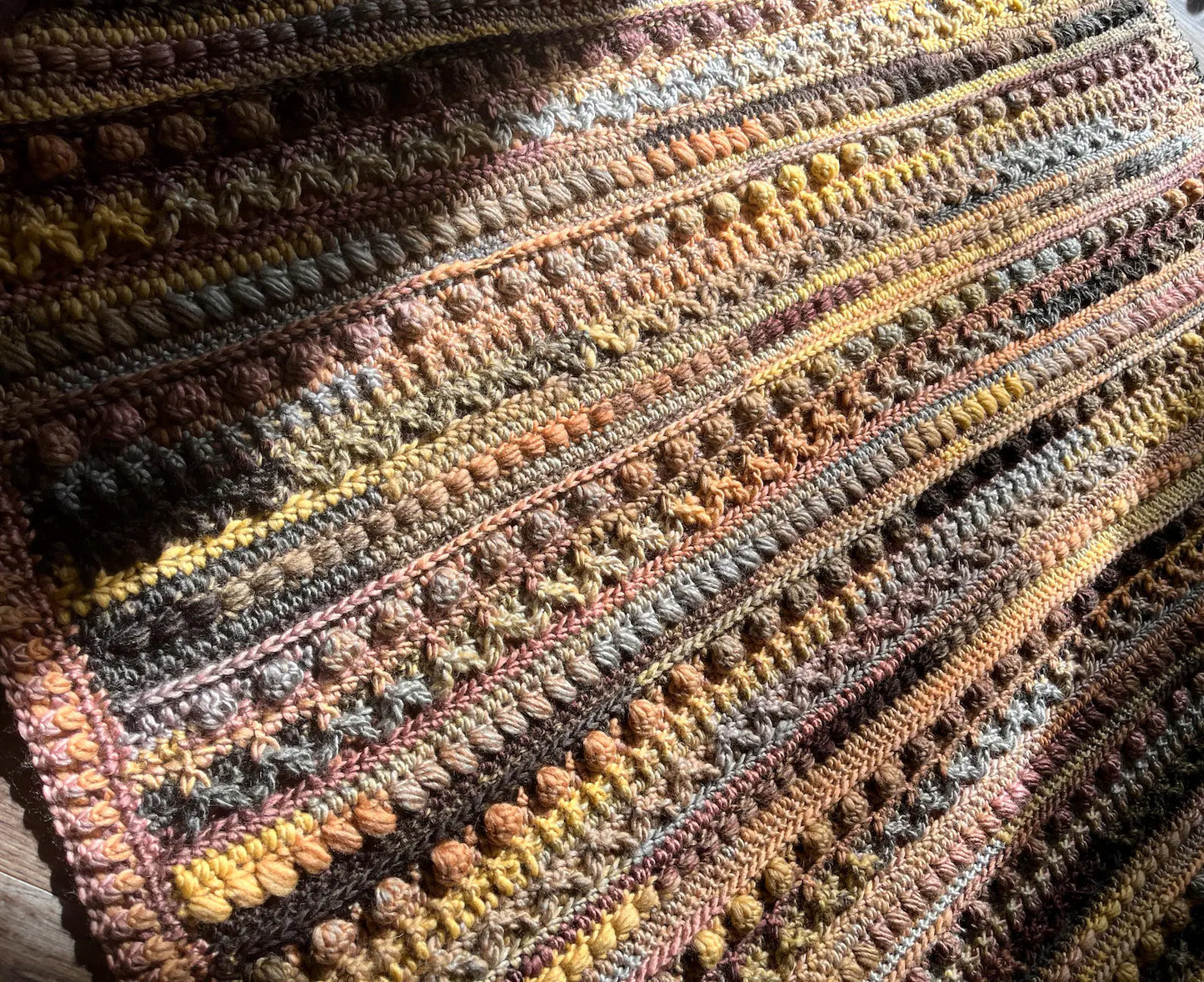 Modern Textured Blanket in 8 Sizes Crochet Pattern