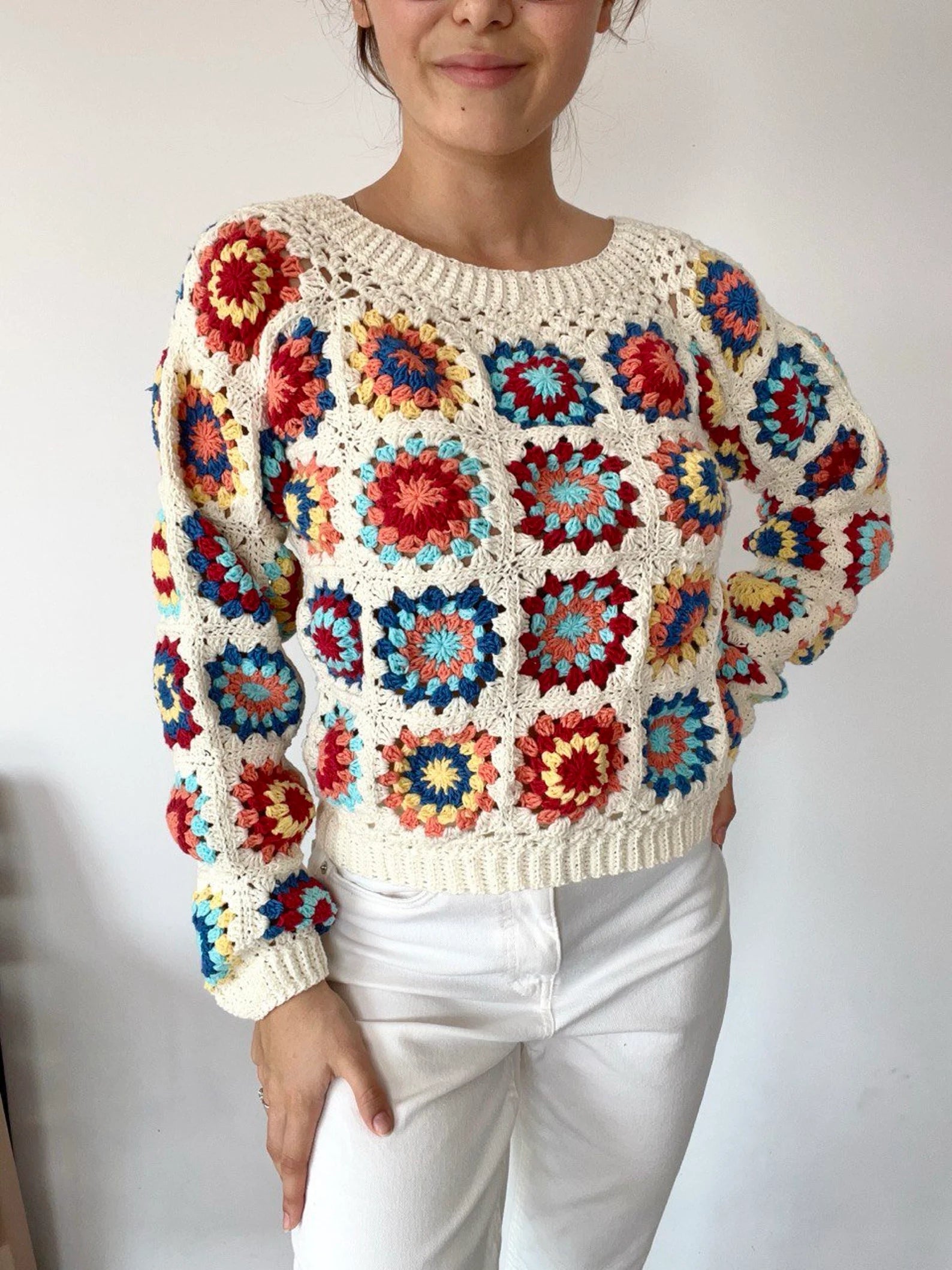 Sweater granny squares Crochet pattern