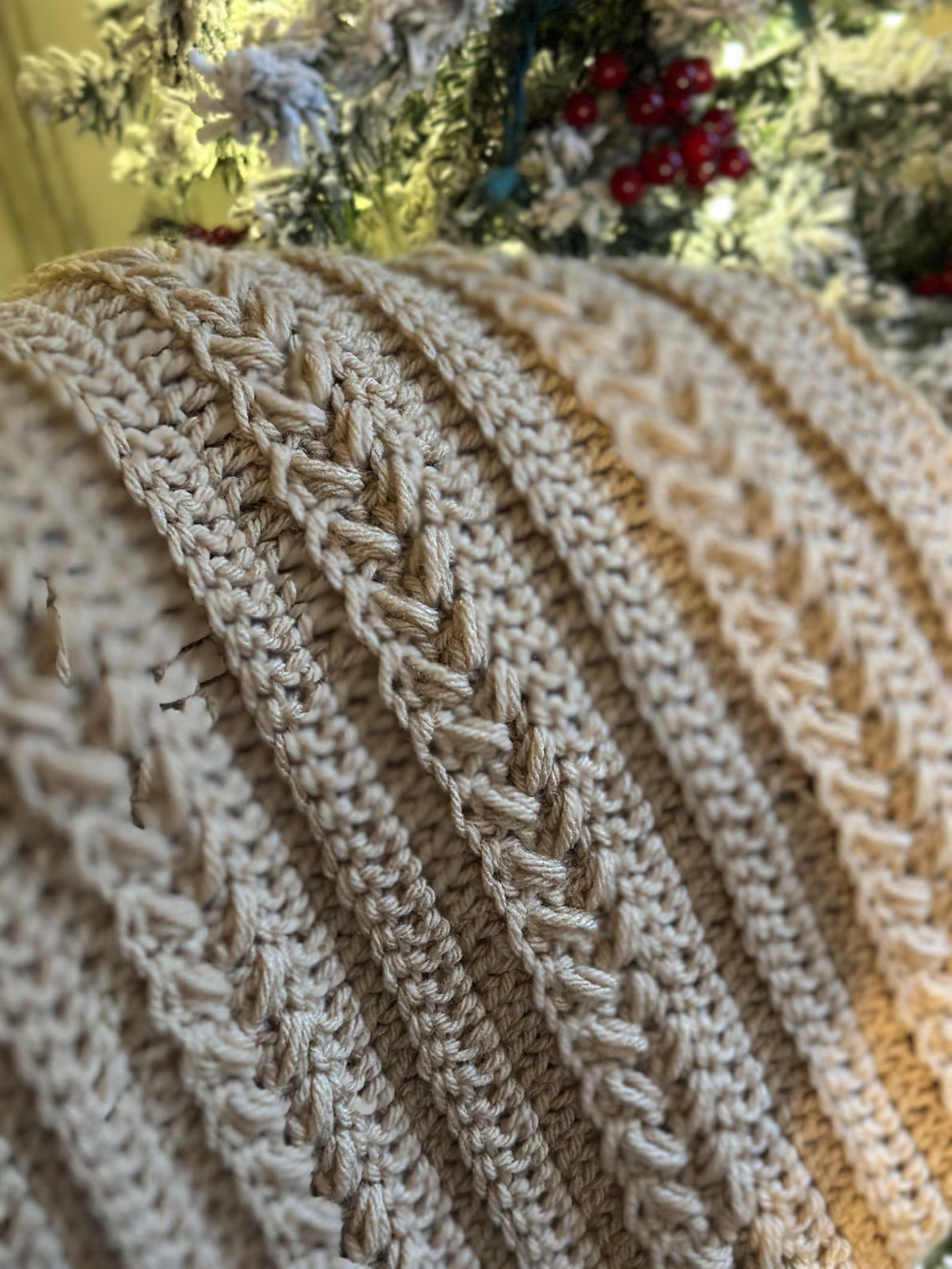 Soft Puff Heart Stitch Blanket PDF – Self-Striping 48H Afghan Crochet Pattern