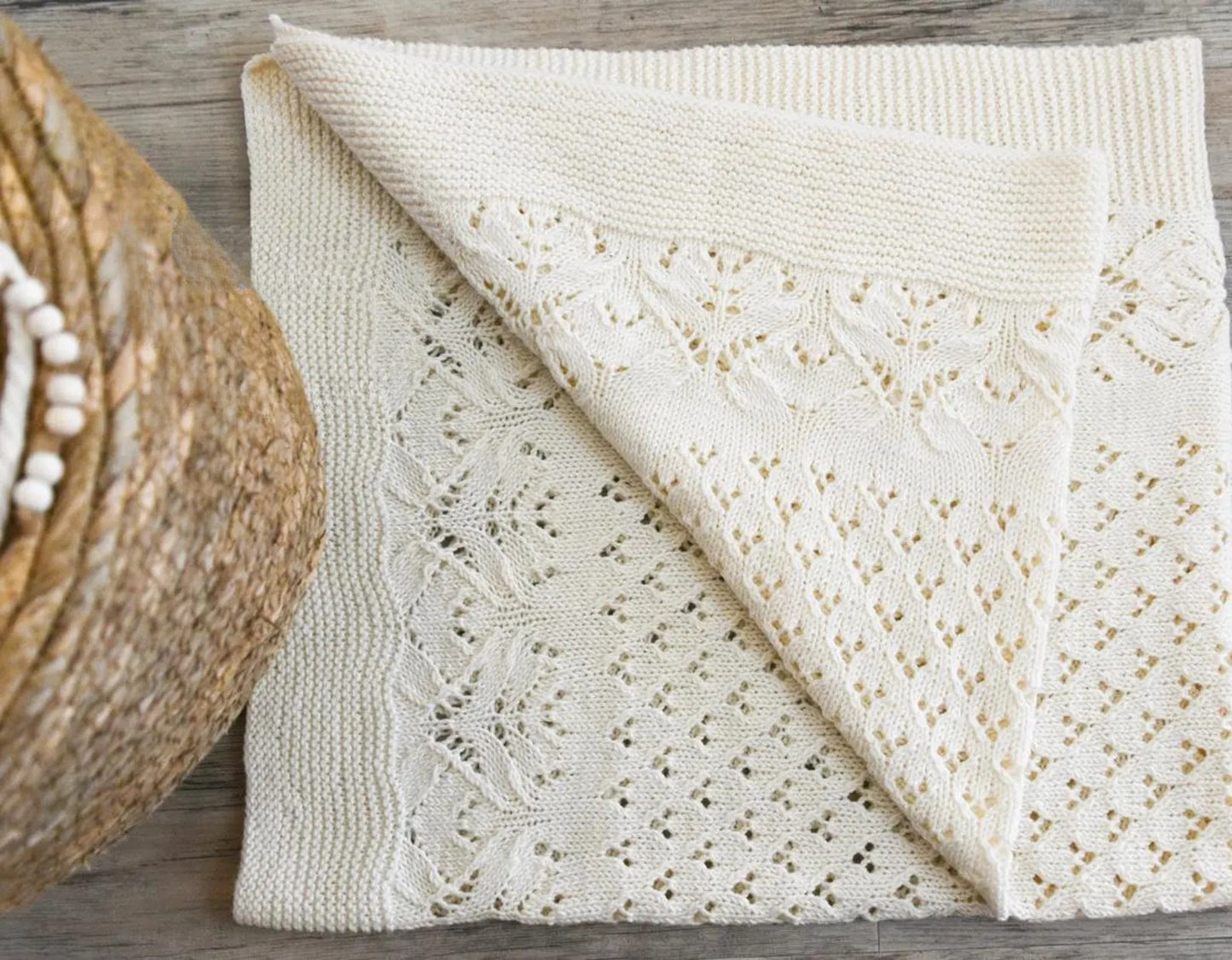 Lace Diamond Baby Set Knitting Pattern