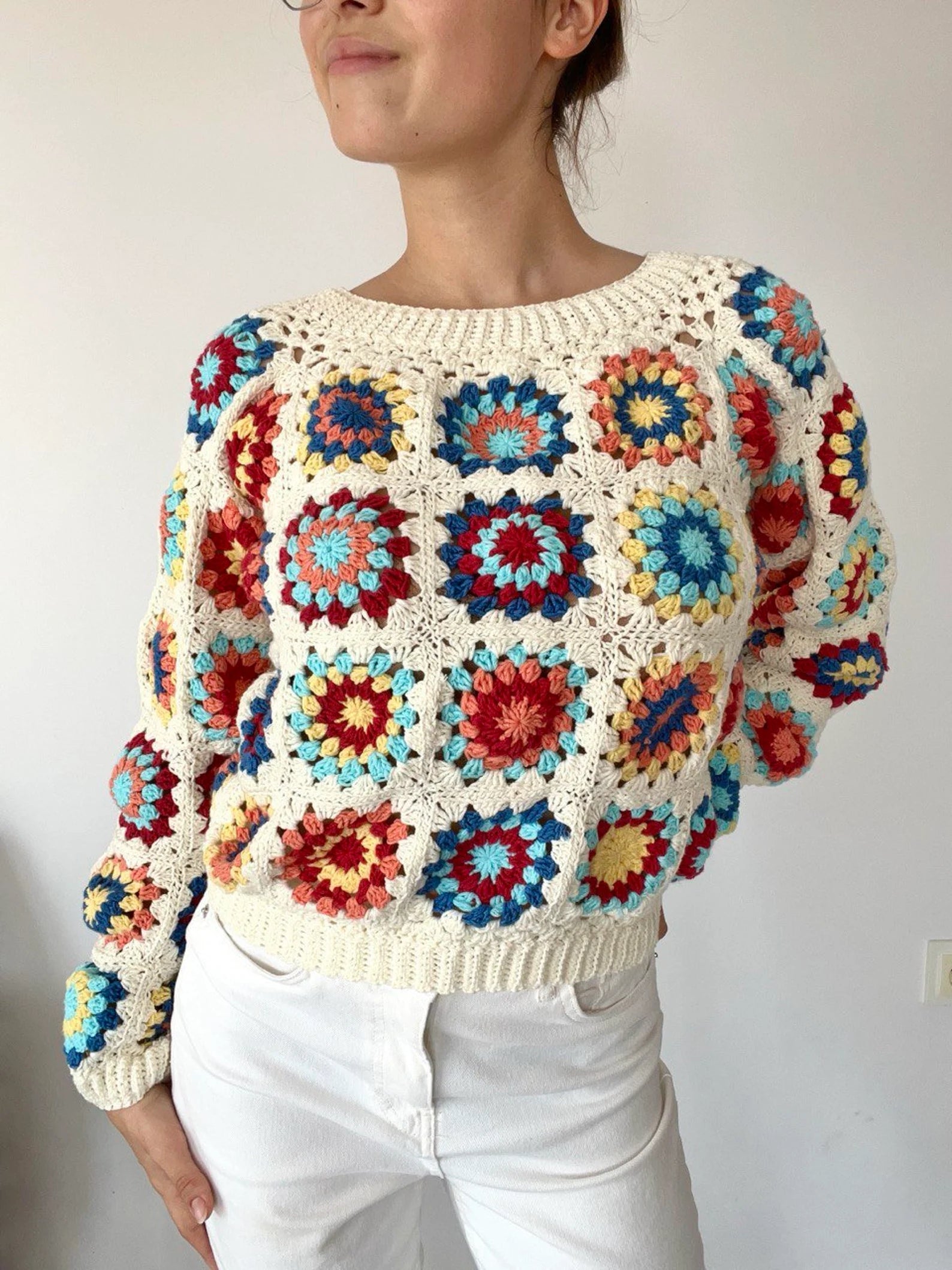 Sweater granny squares Crochet pattern