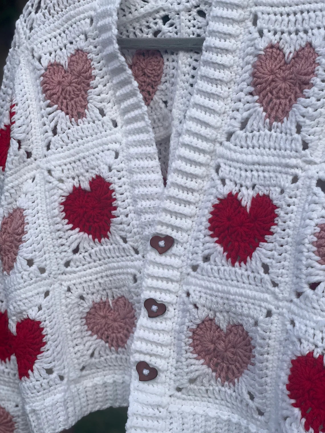 Heart Granny Square Cardigan Crochet Pattern