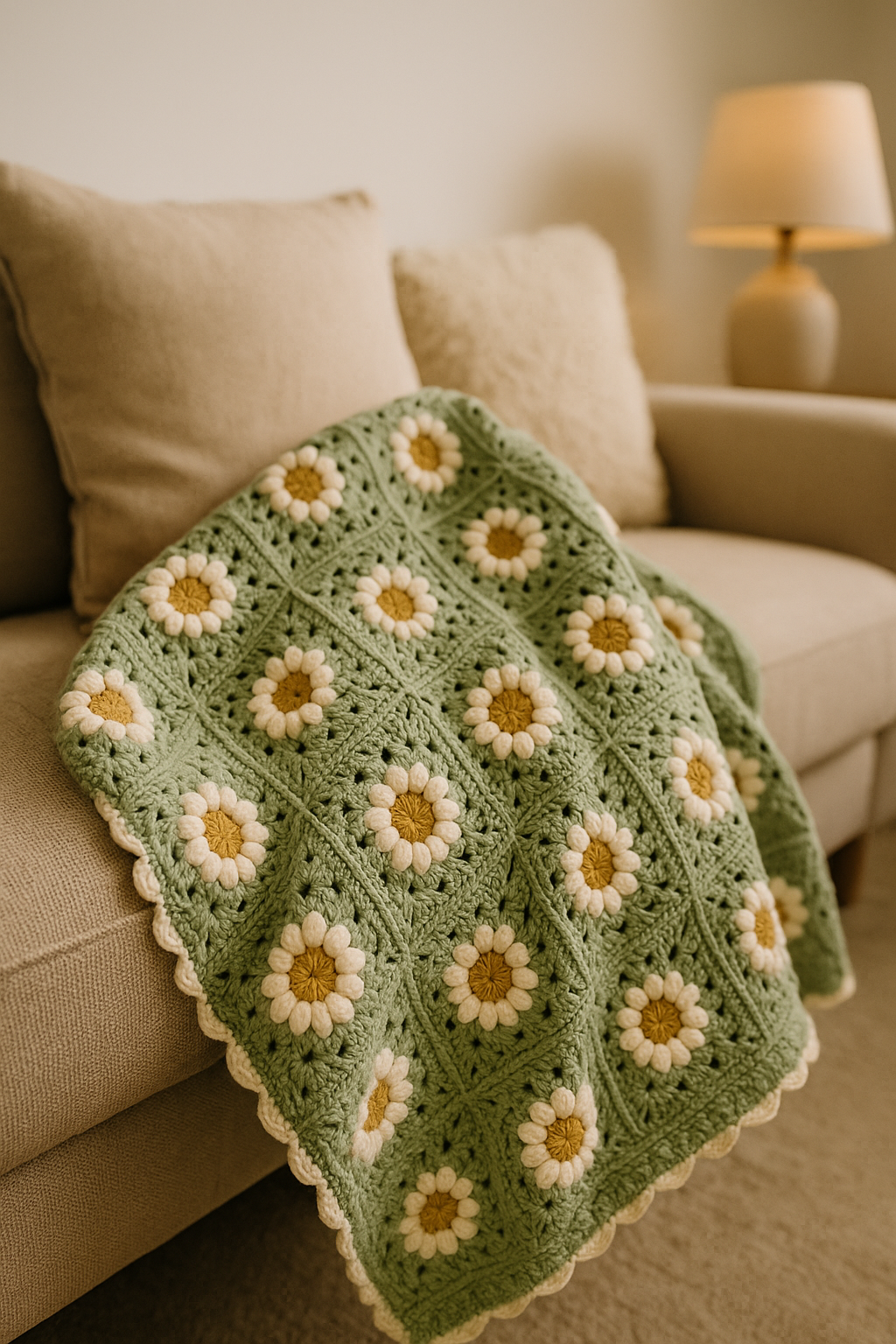 Daisy Granny Square Blanket - Crochet Pattern
