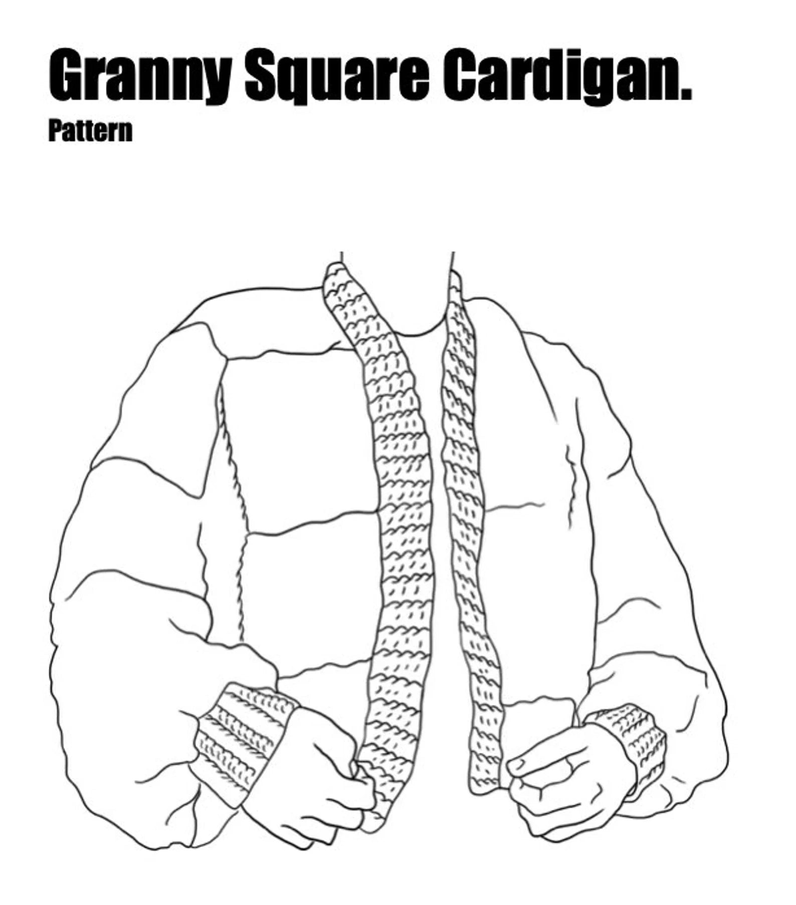 Granny Square Cardigan Digital Download – One Size