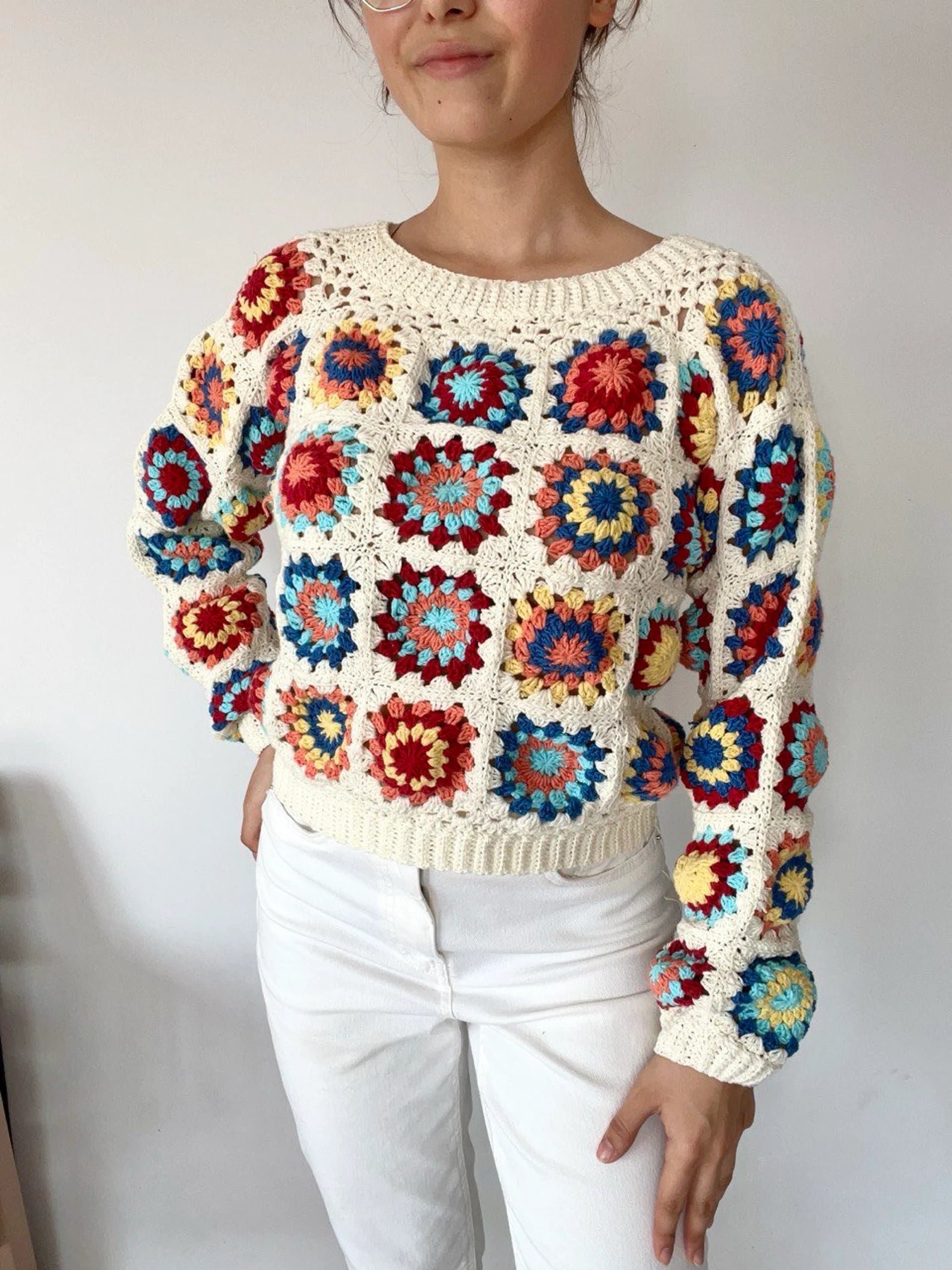 Sweater granny squares Crochet pattern