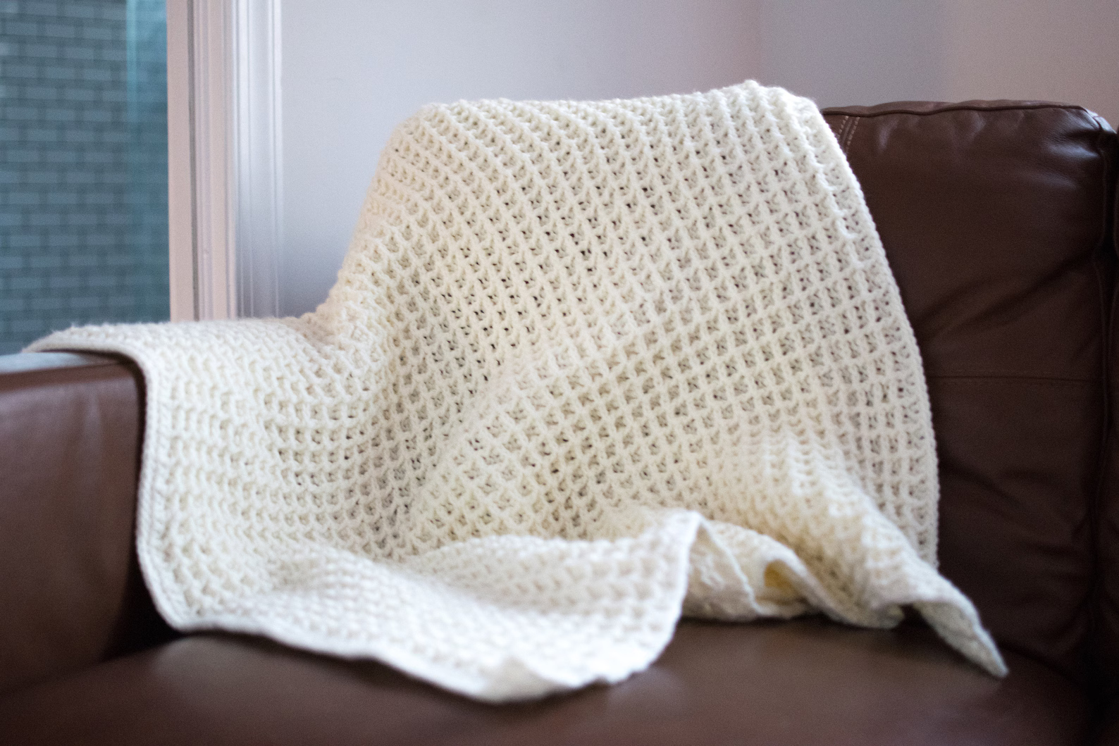 Waffle Blanket Crochet Pattern