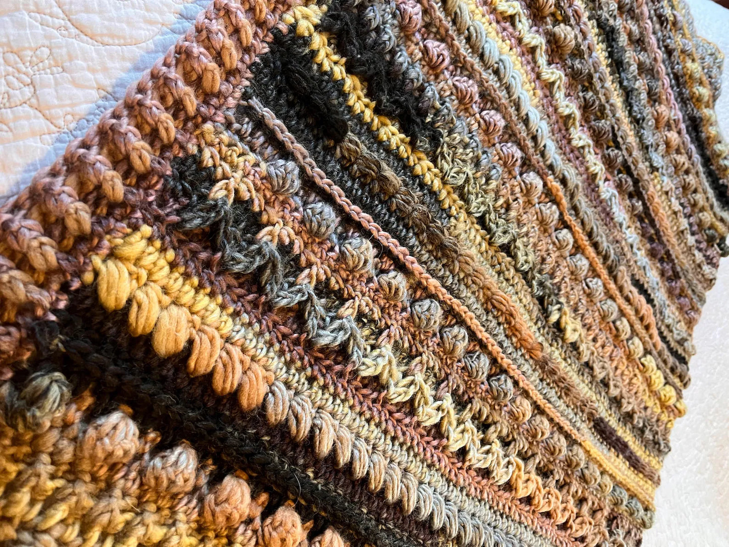 Modern Textured Blanket in 8 Sizes Crochet Pattern
