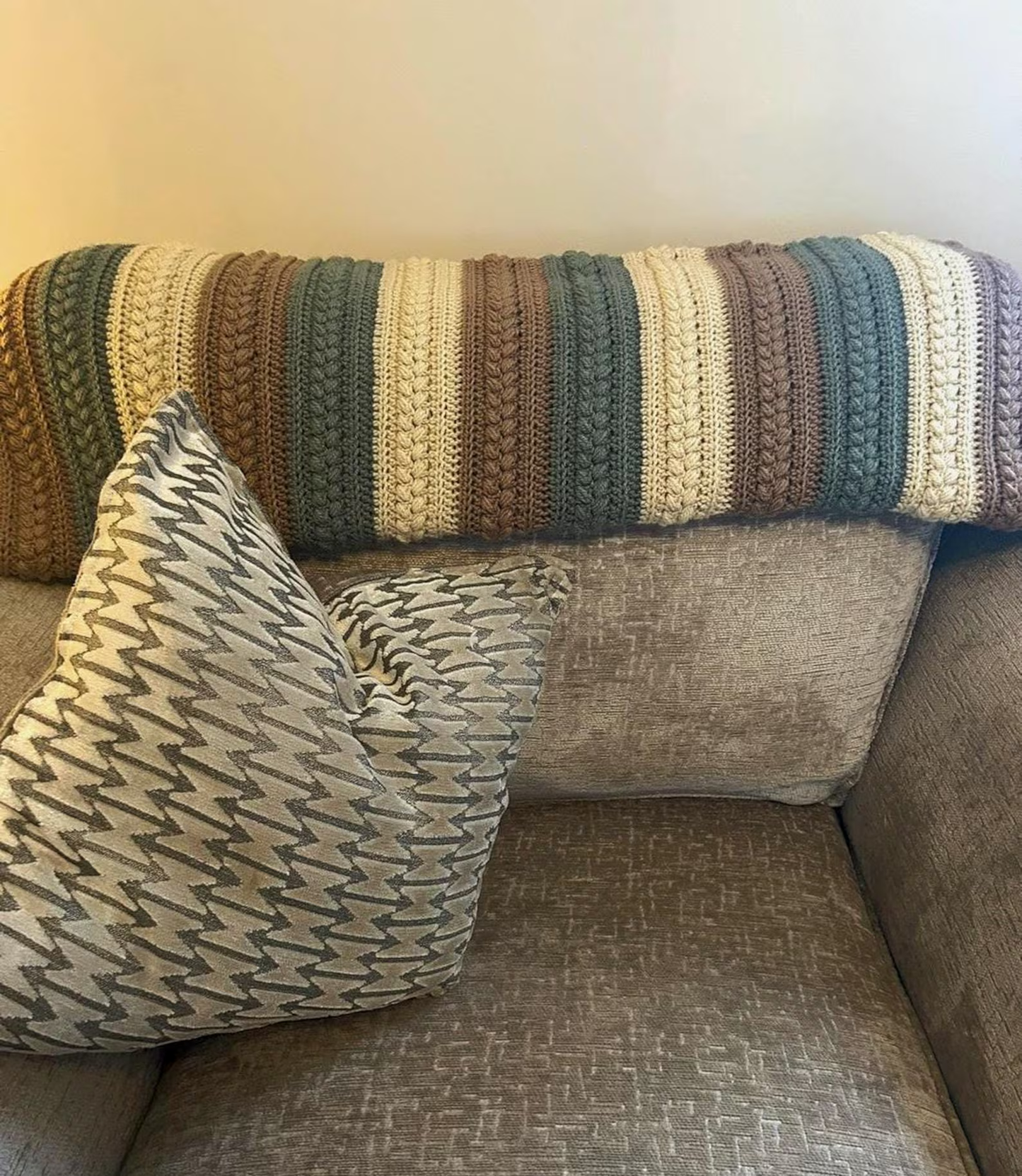 Rustic Farmhouse Throw Blanket Crochet Pattern